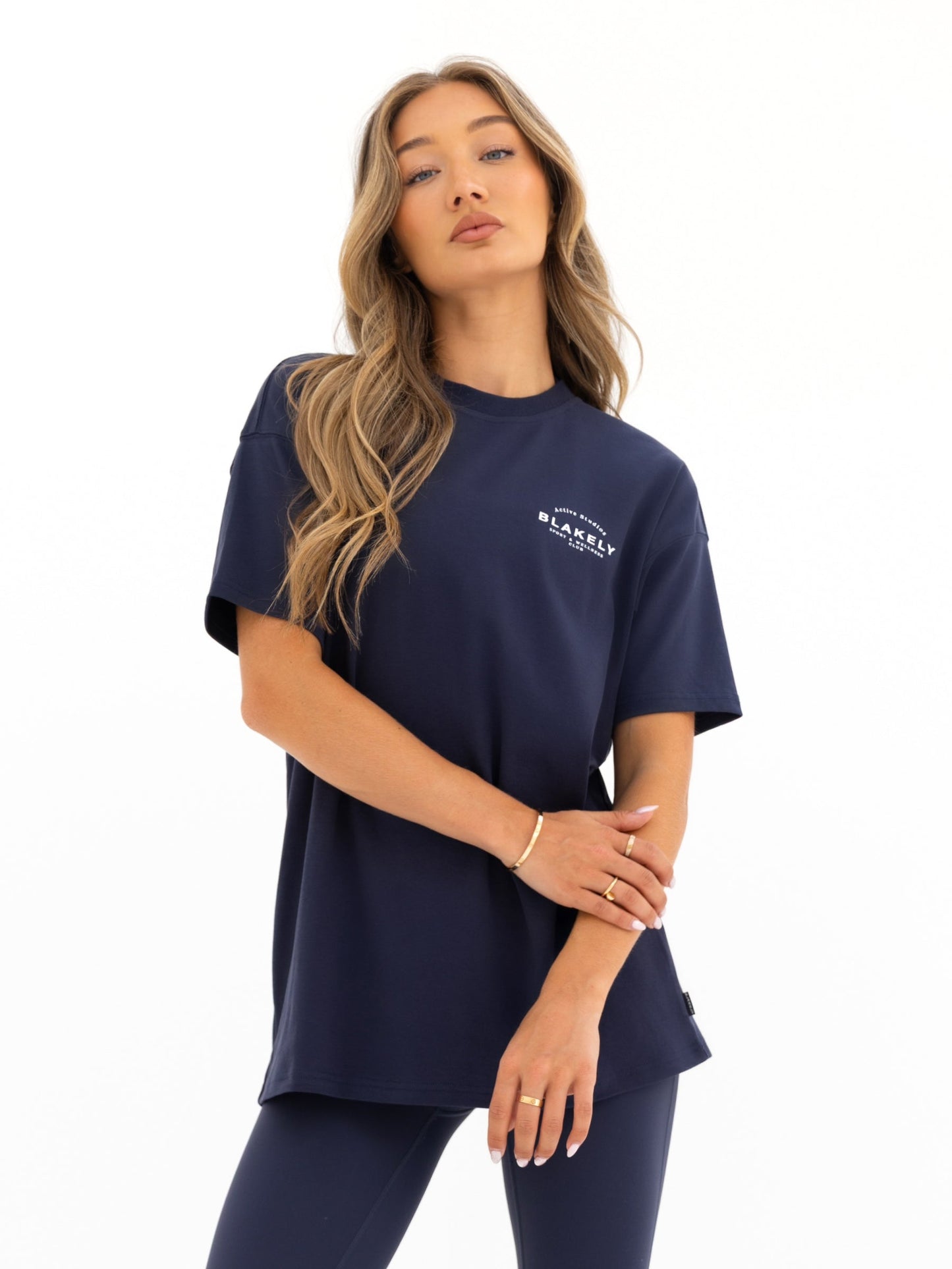 Curved Active Studios Oversized T-Shirt - True Navy