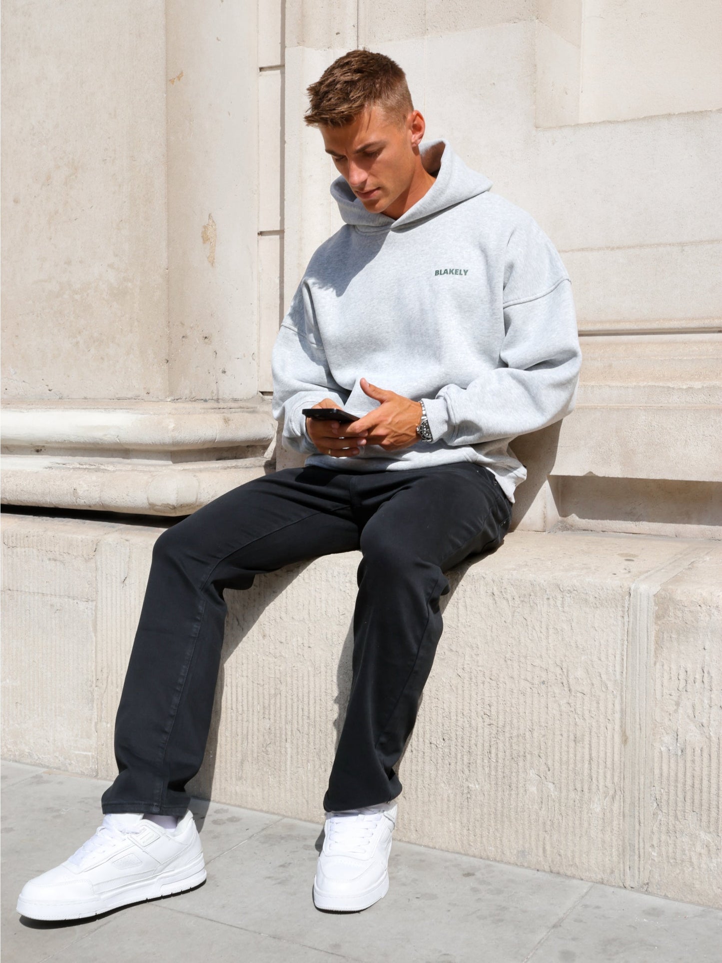 Arlo Relaxed Hoodie - Marl Grey