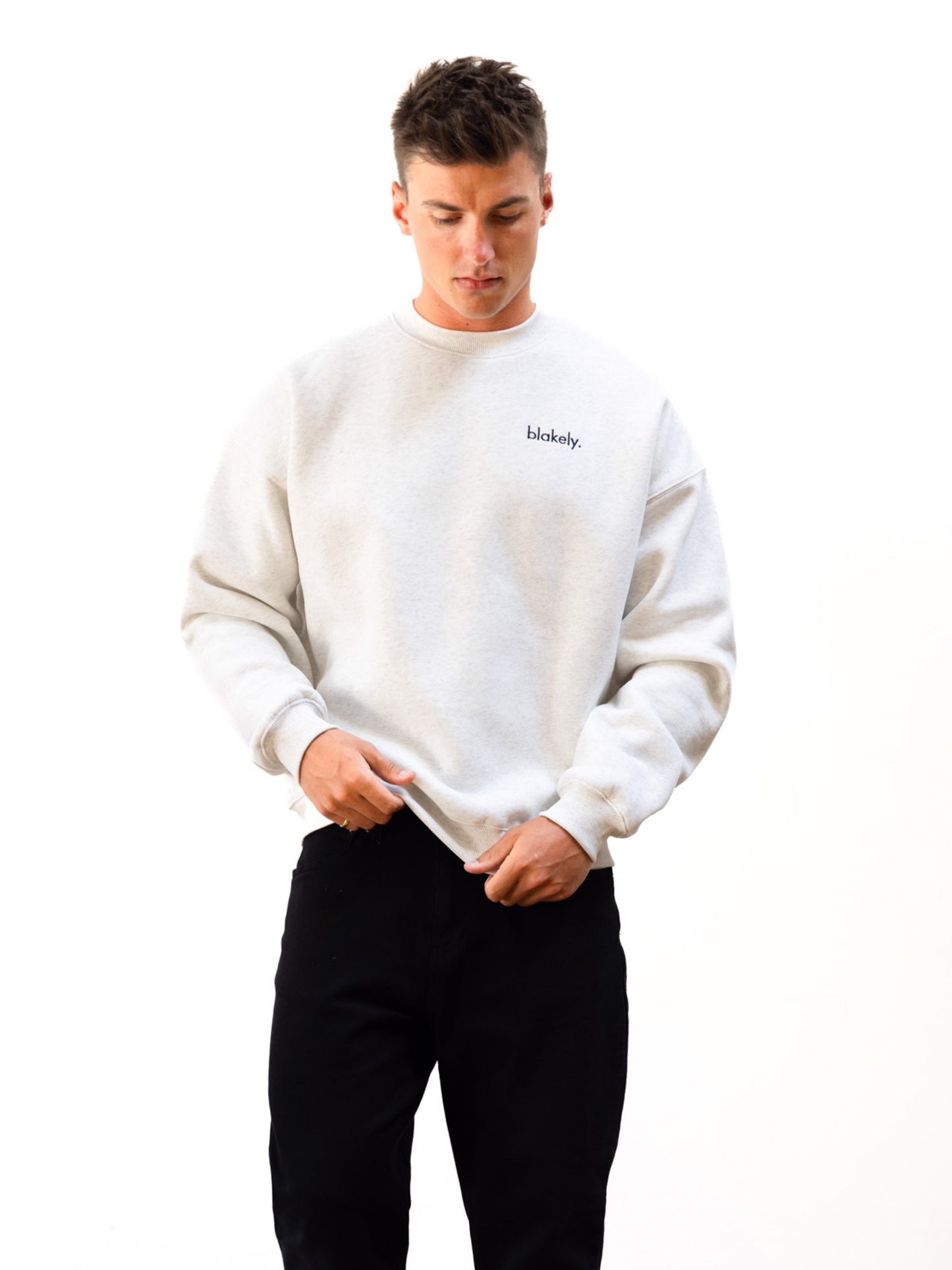 Sami Relaxed Sweater - Marl White