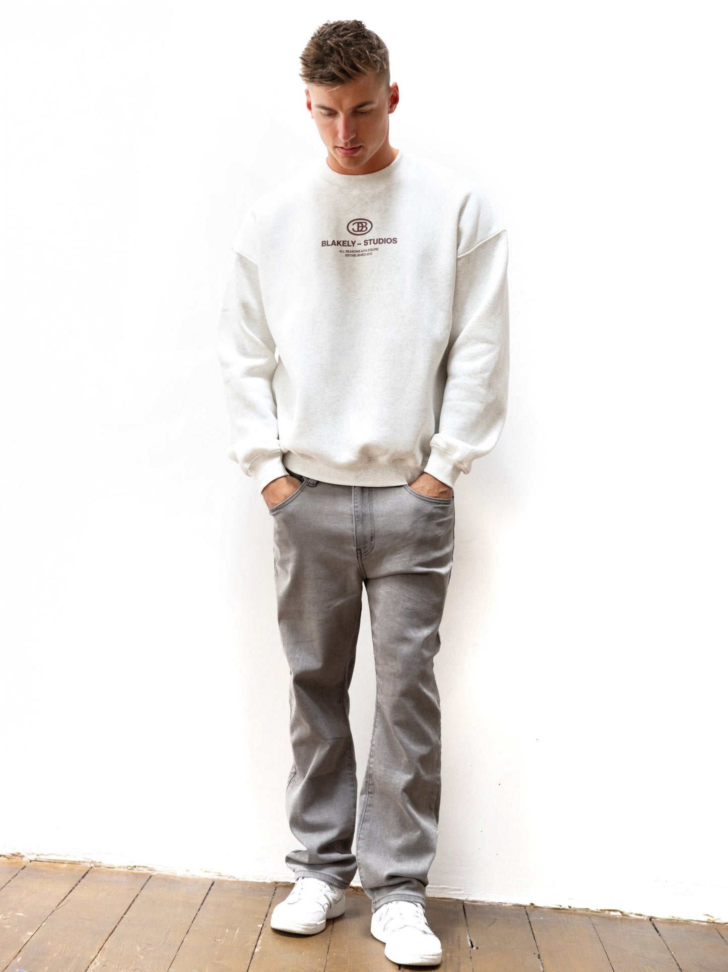 Mercer Relaxed Sweater - Marl White