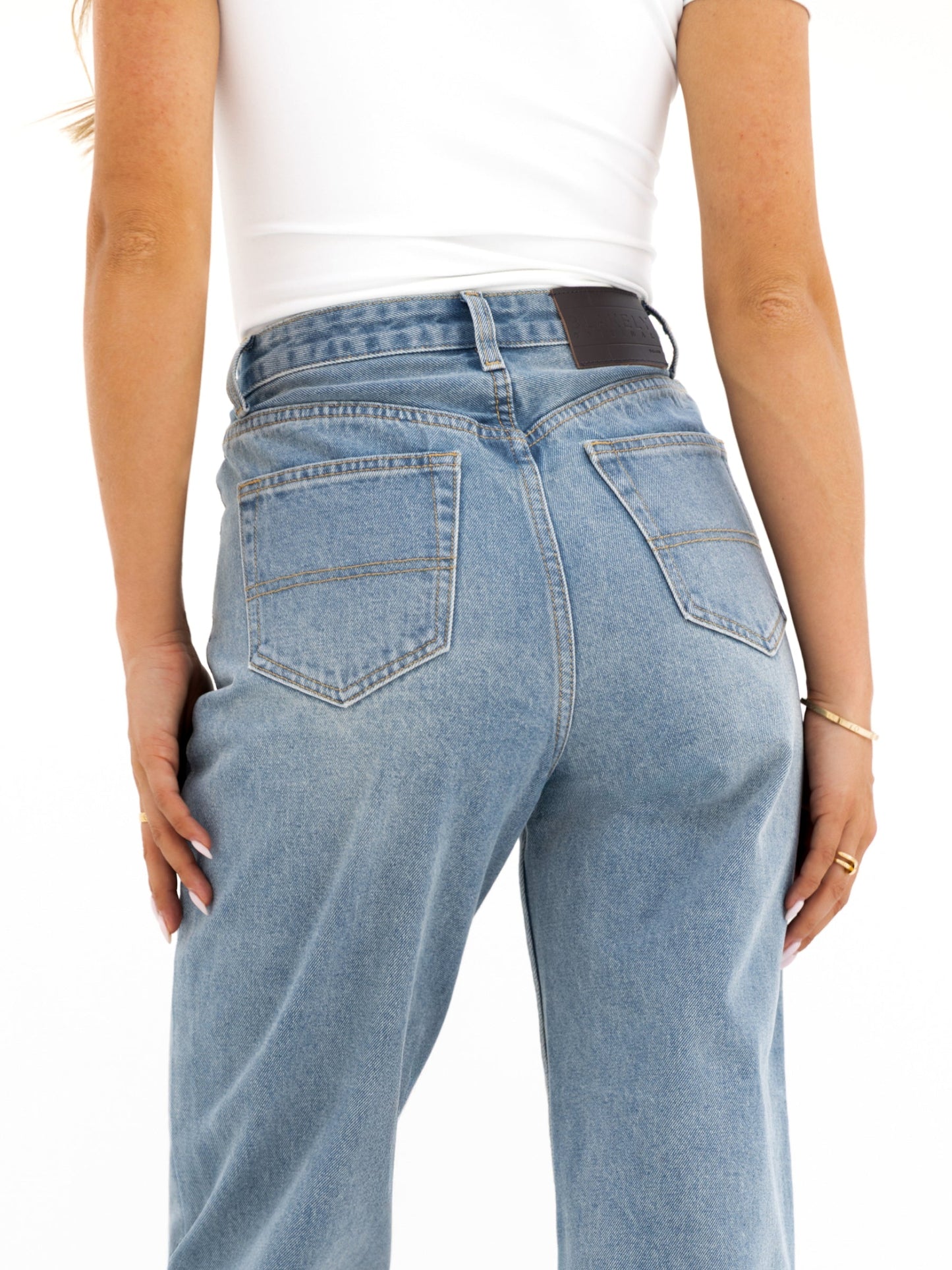 Blakely Mom Jeans - Faded Blue