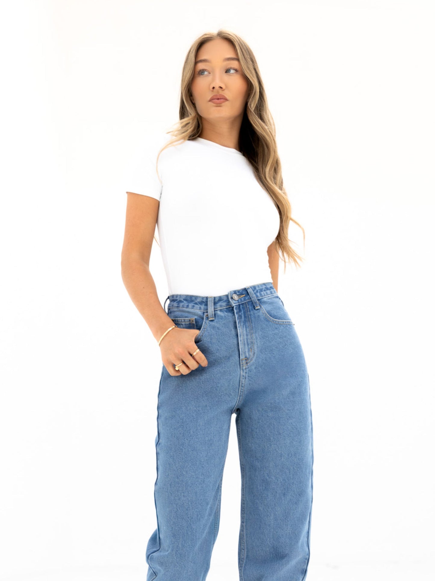 Blakely Mom Jeans - Mid Blue