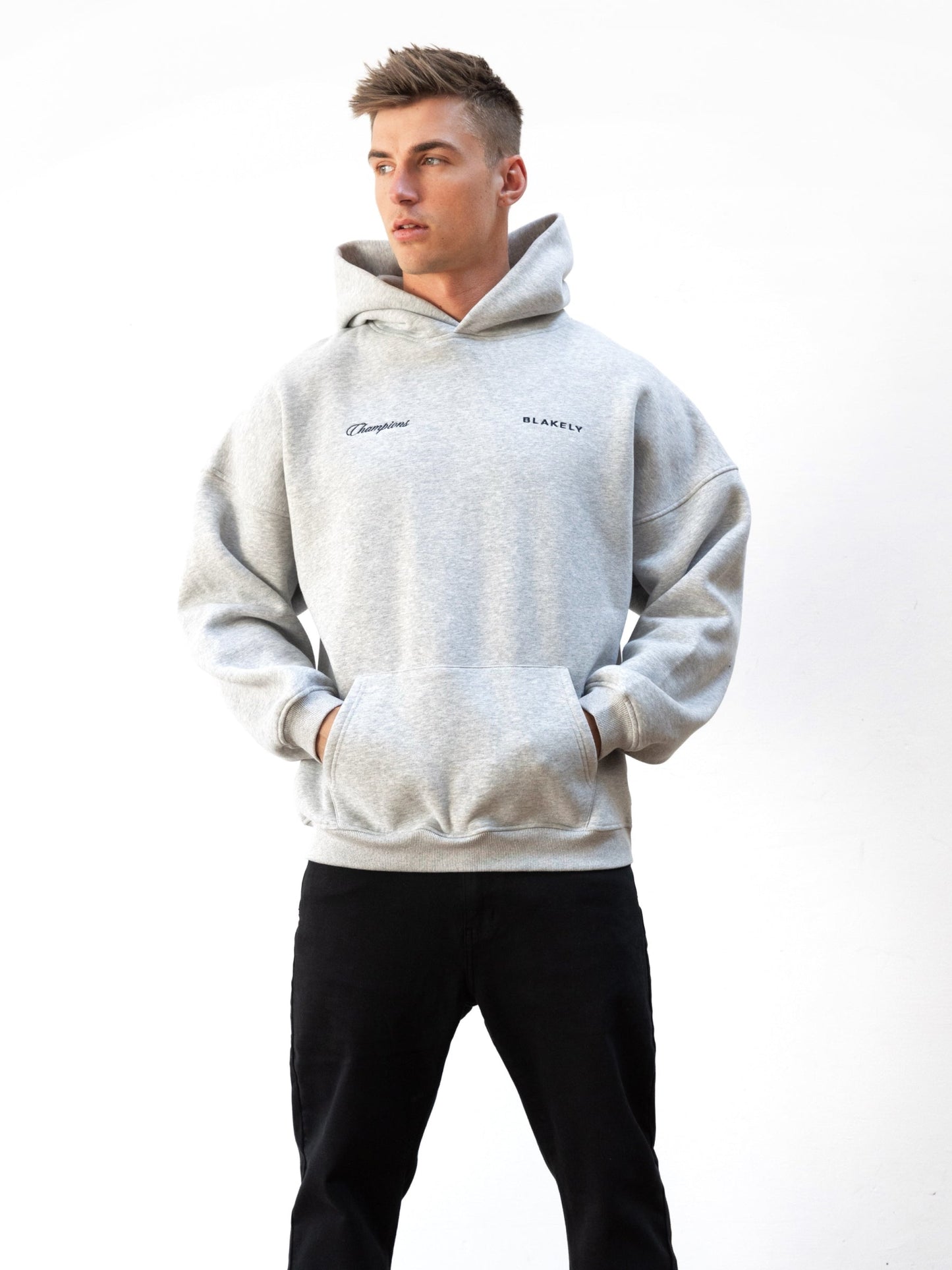 Champions Legacy Relaxed Hoodie - Marl Grey