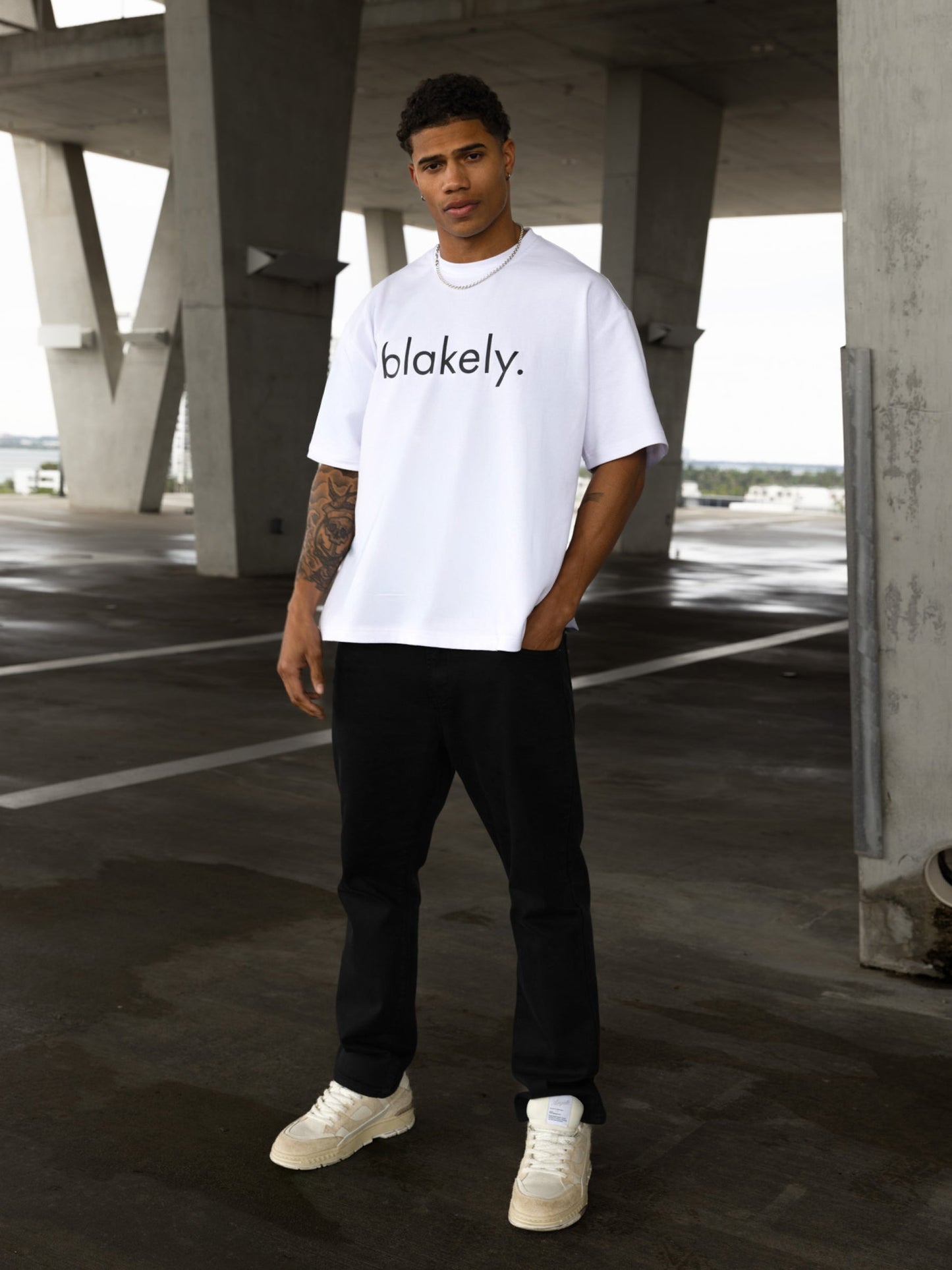 Logo Unfitted T-Shirt - White