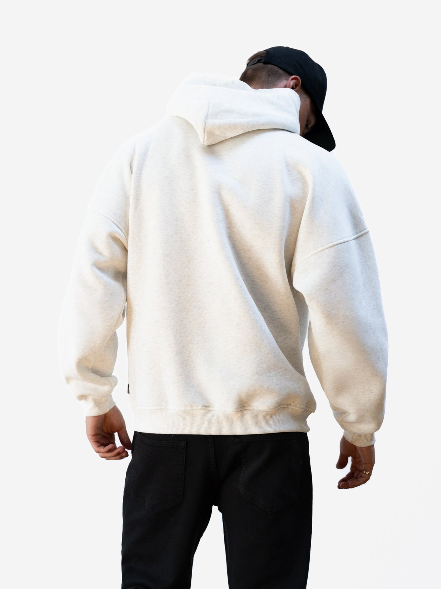 Logo Relaxed Hoodie - Marl White