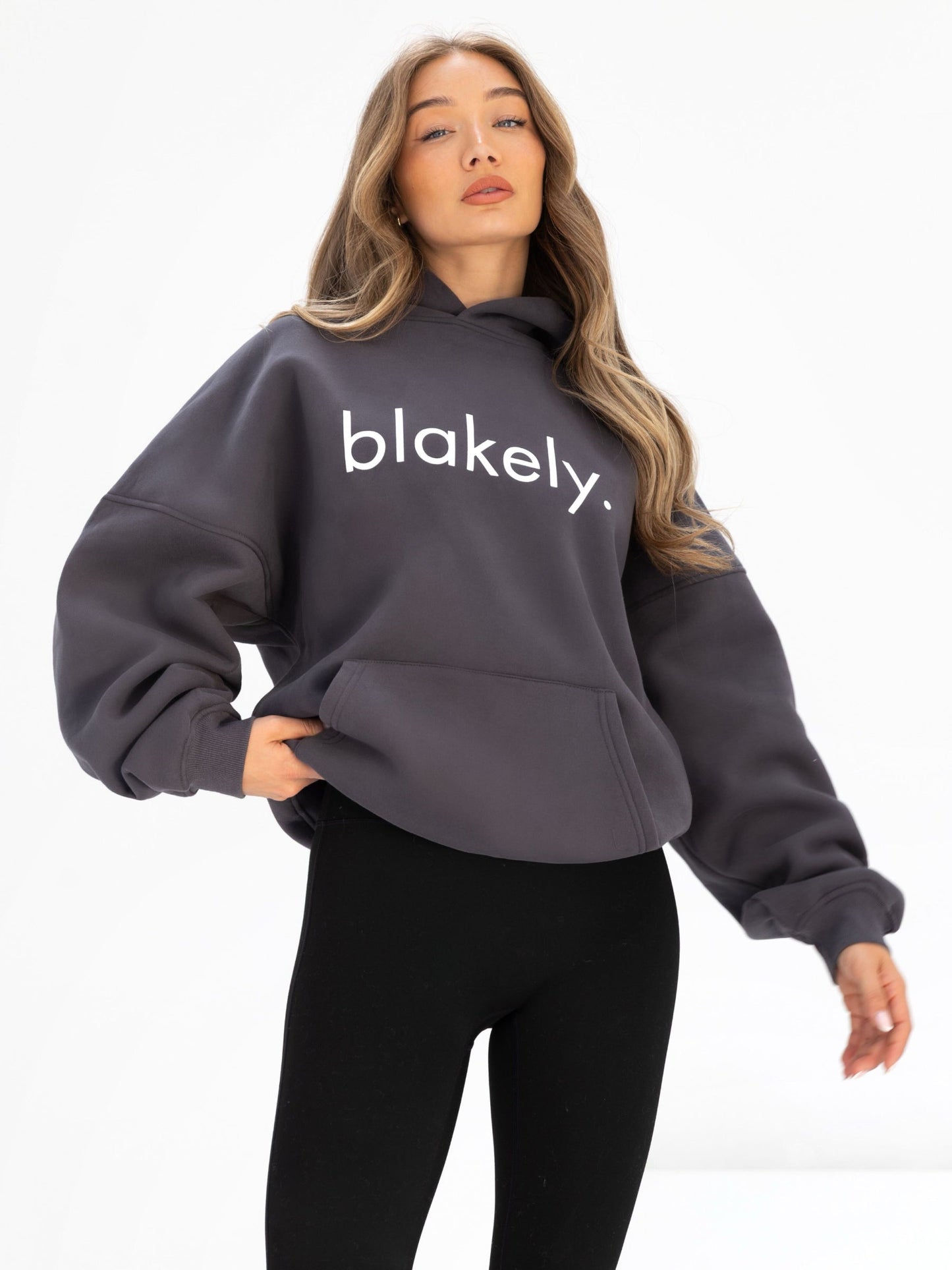 Logo Oversized Hoodie - Charcoal