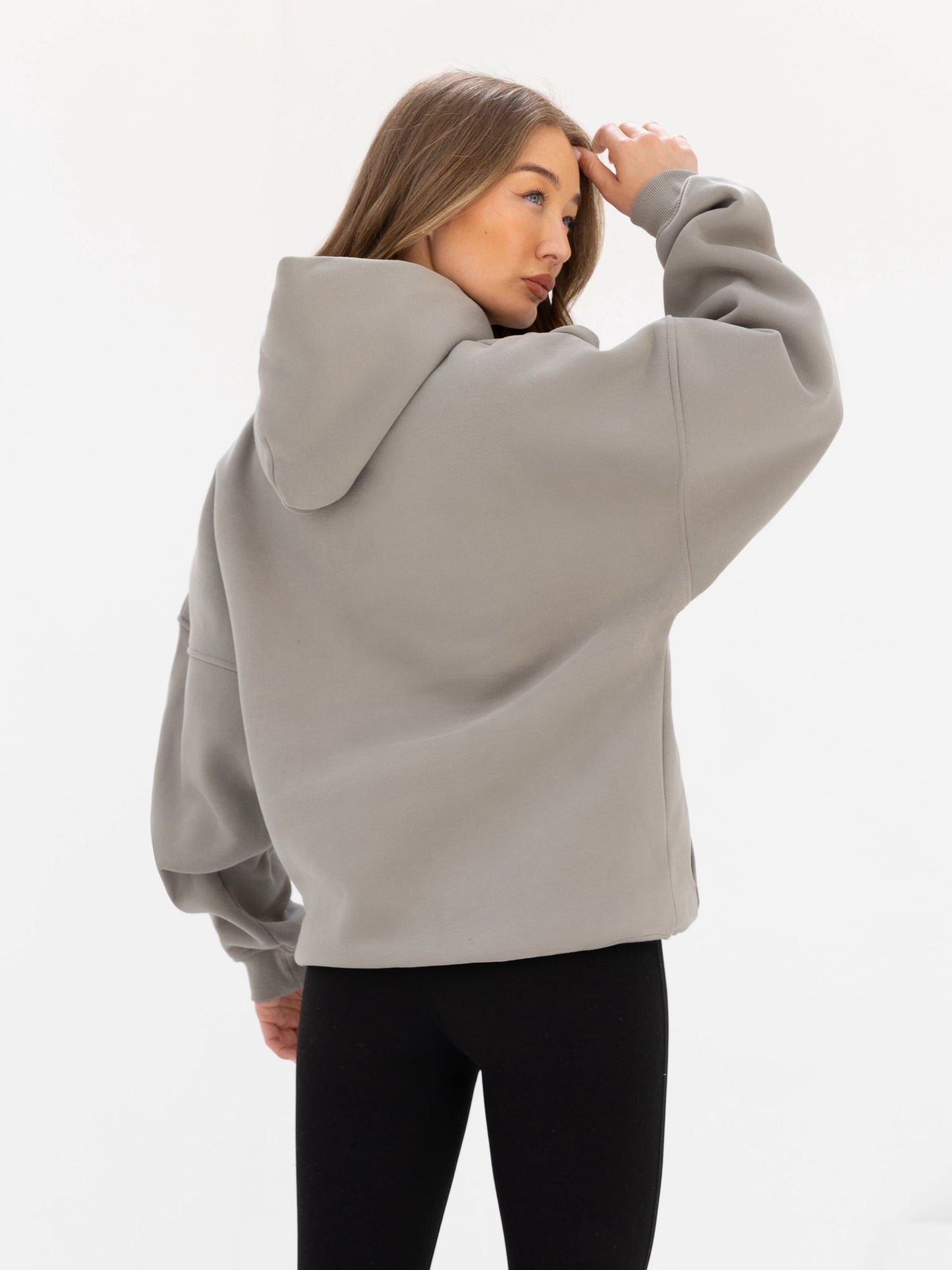 Logo Oversized Hoodie - Washed Khaki