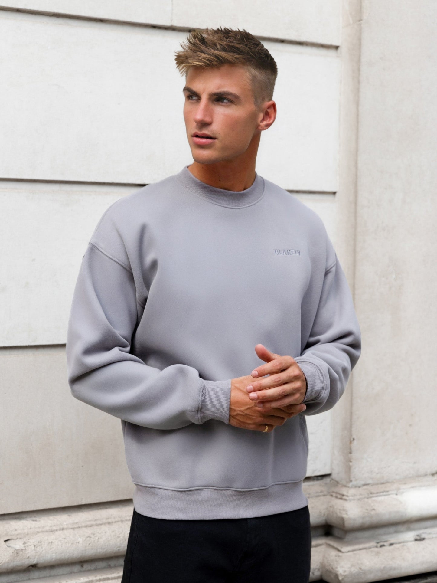 Rhys Relaxed Sweater - Mid Grey