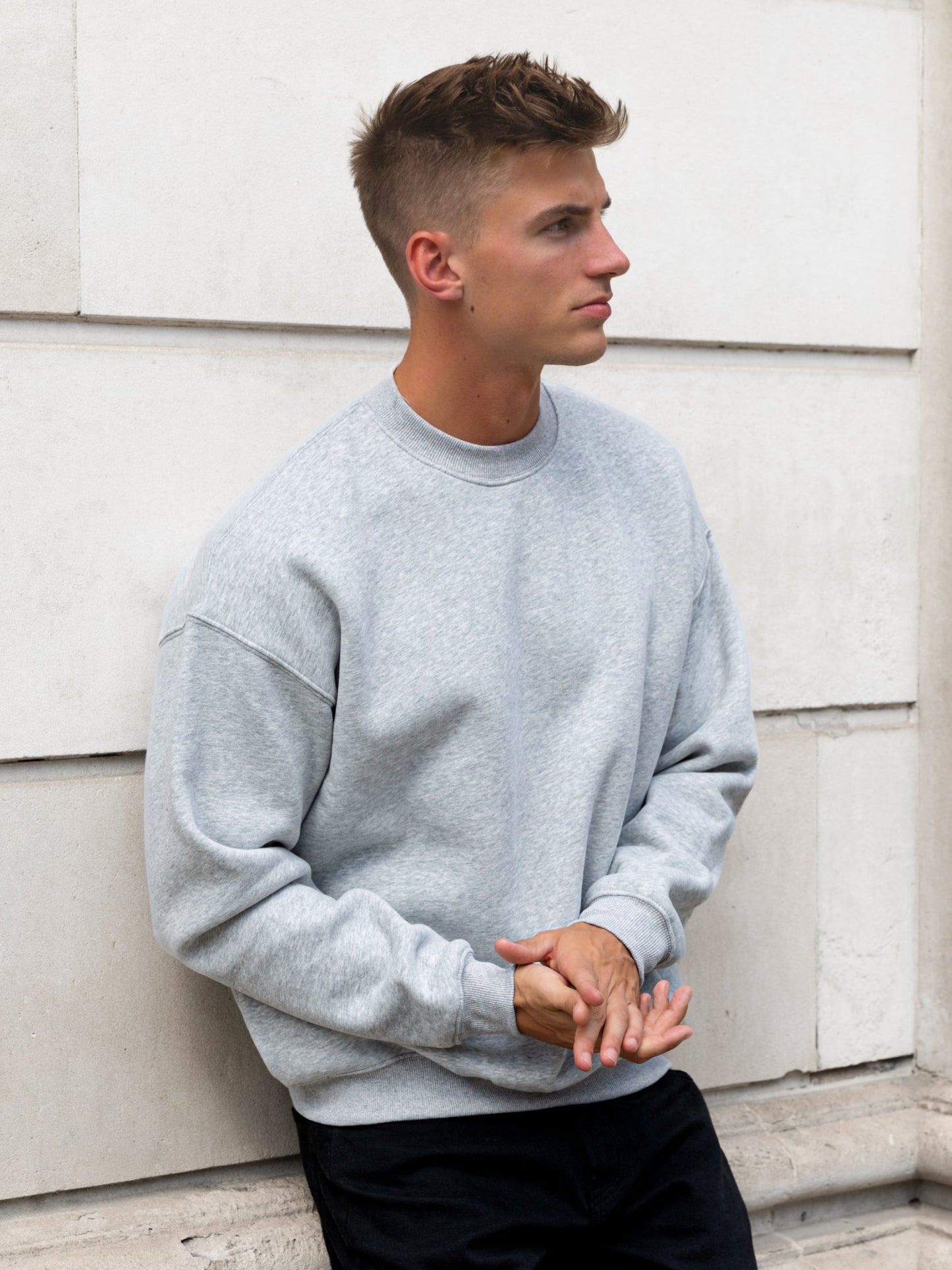 Declan Relaxed Sweater - Marl Grey
