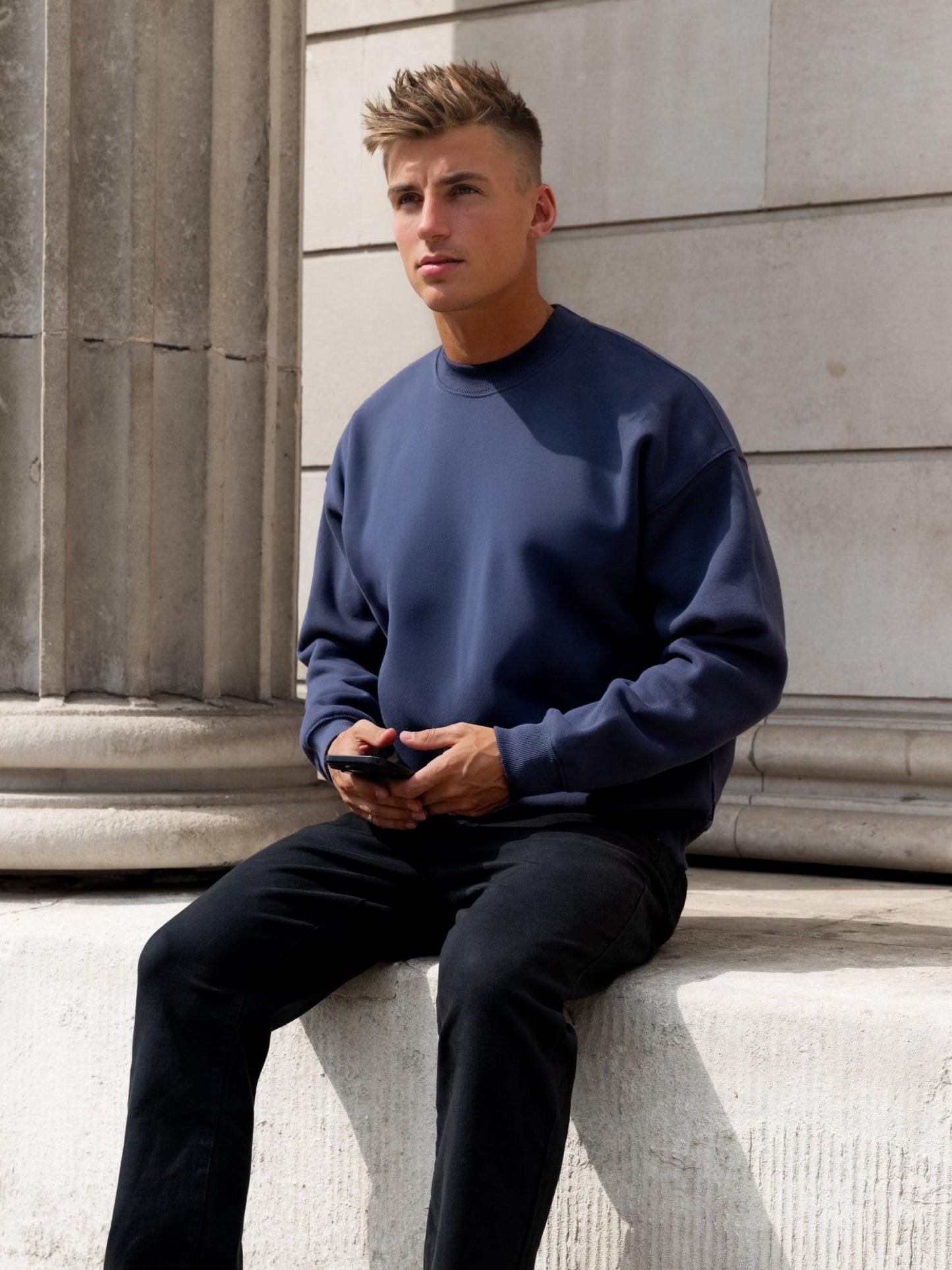 Declan Relaxed Sweater - True Navy
