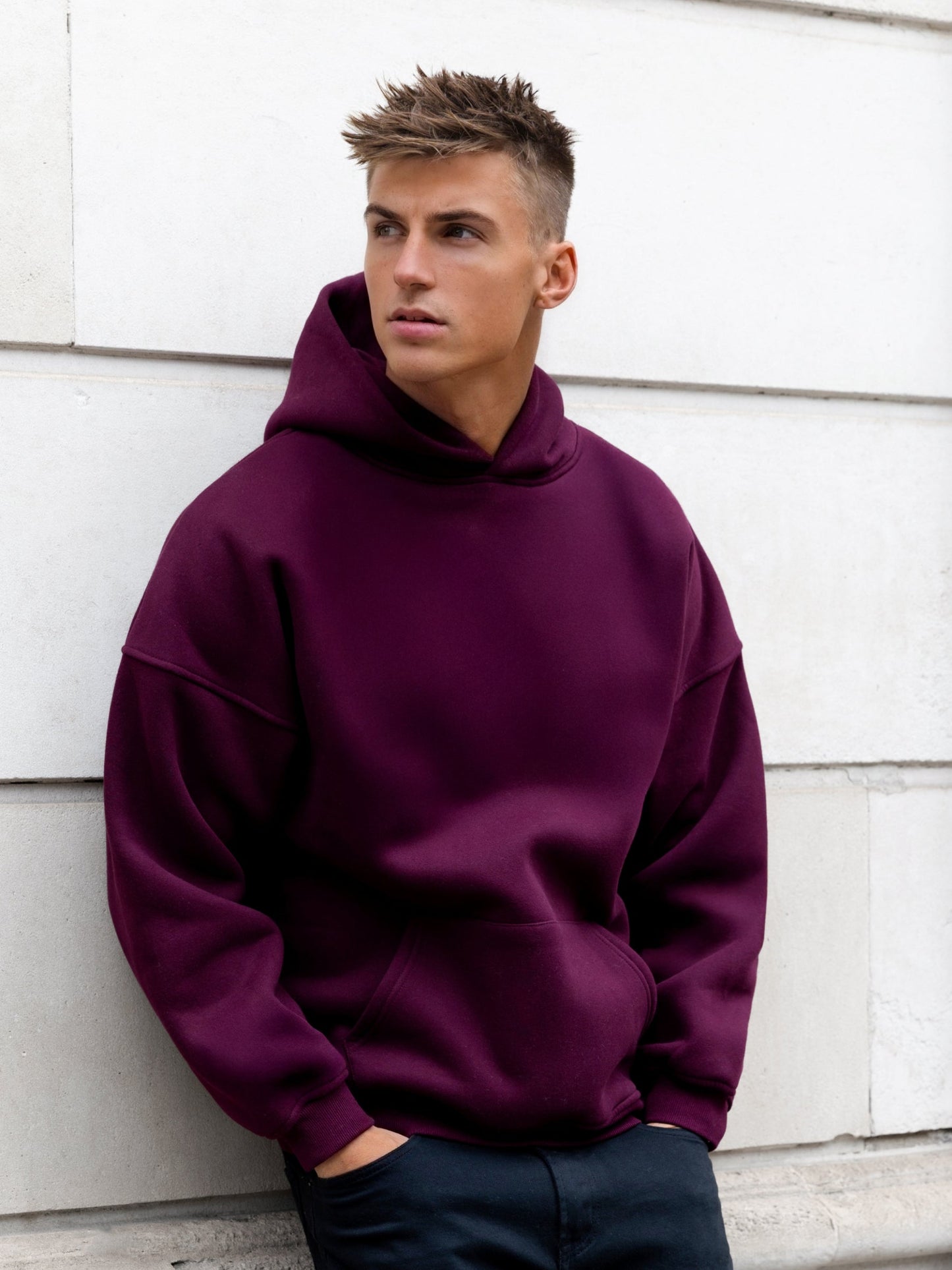 Declan Relaxed Hoodie - Burgundy