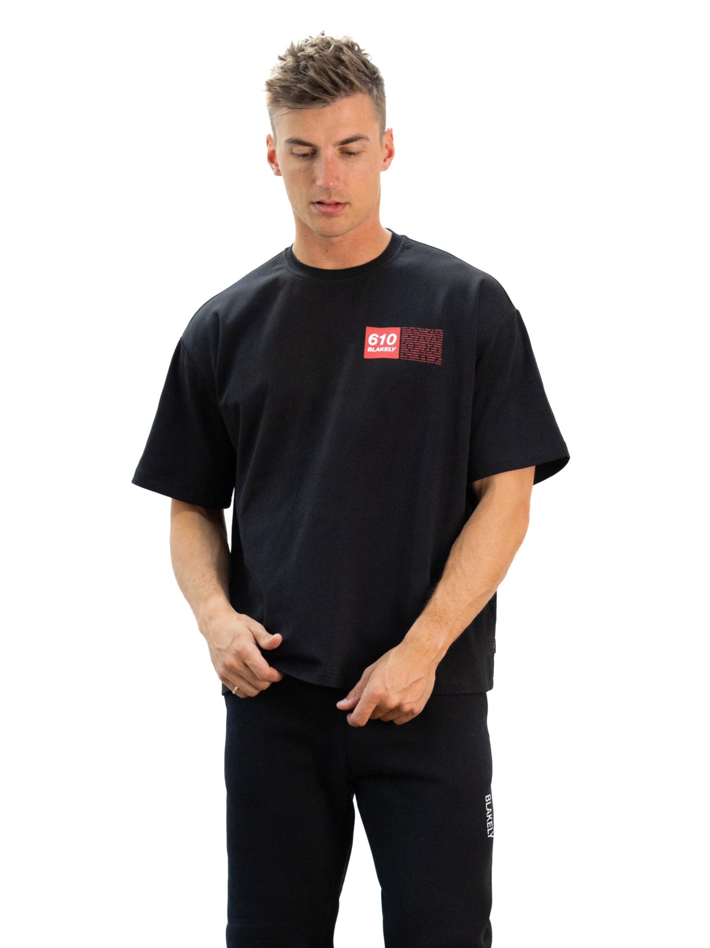 Italic Linear Relaxed Sweatpants - Black