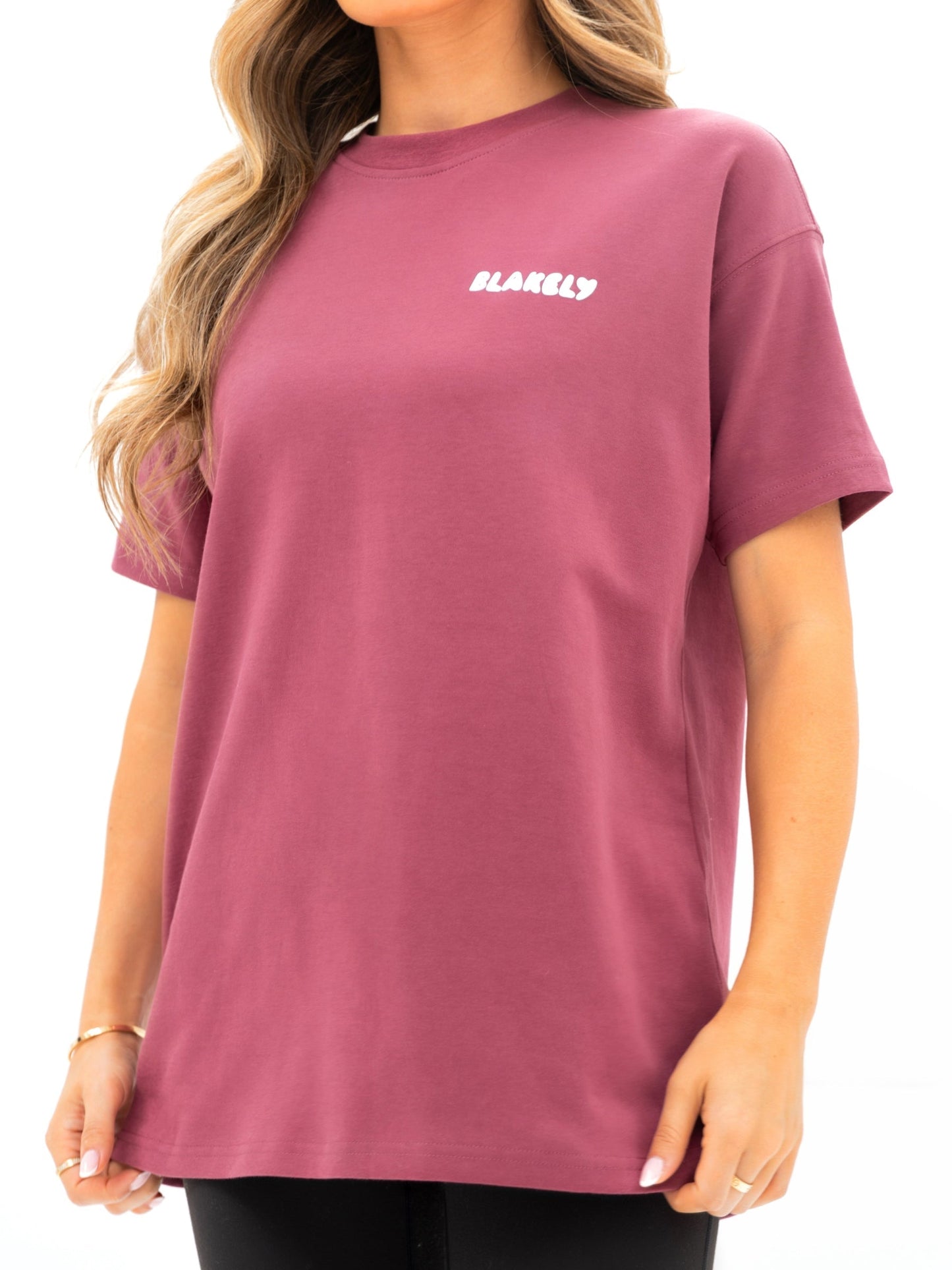 Cloud Print Oversized T-Shirt - Dark Pink