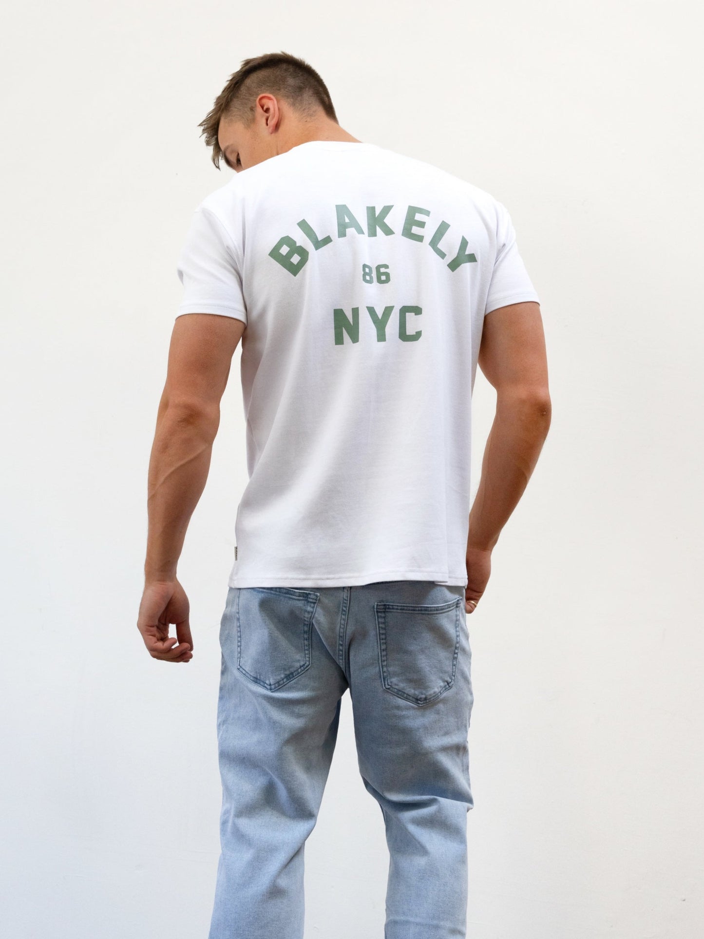 NYC Relaxed T-Shirt - White & Sage Green