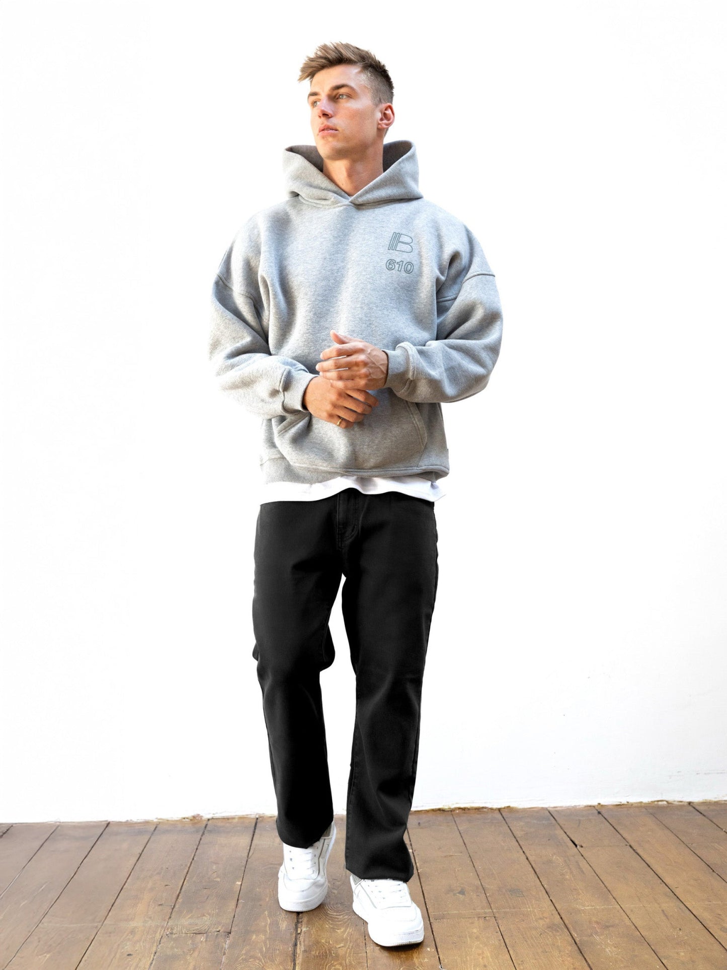 Apex City Relaxed Hoodie - Marl Grey