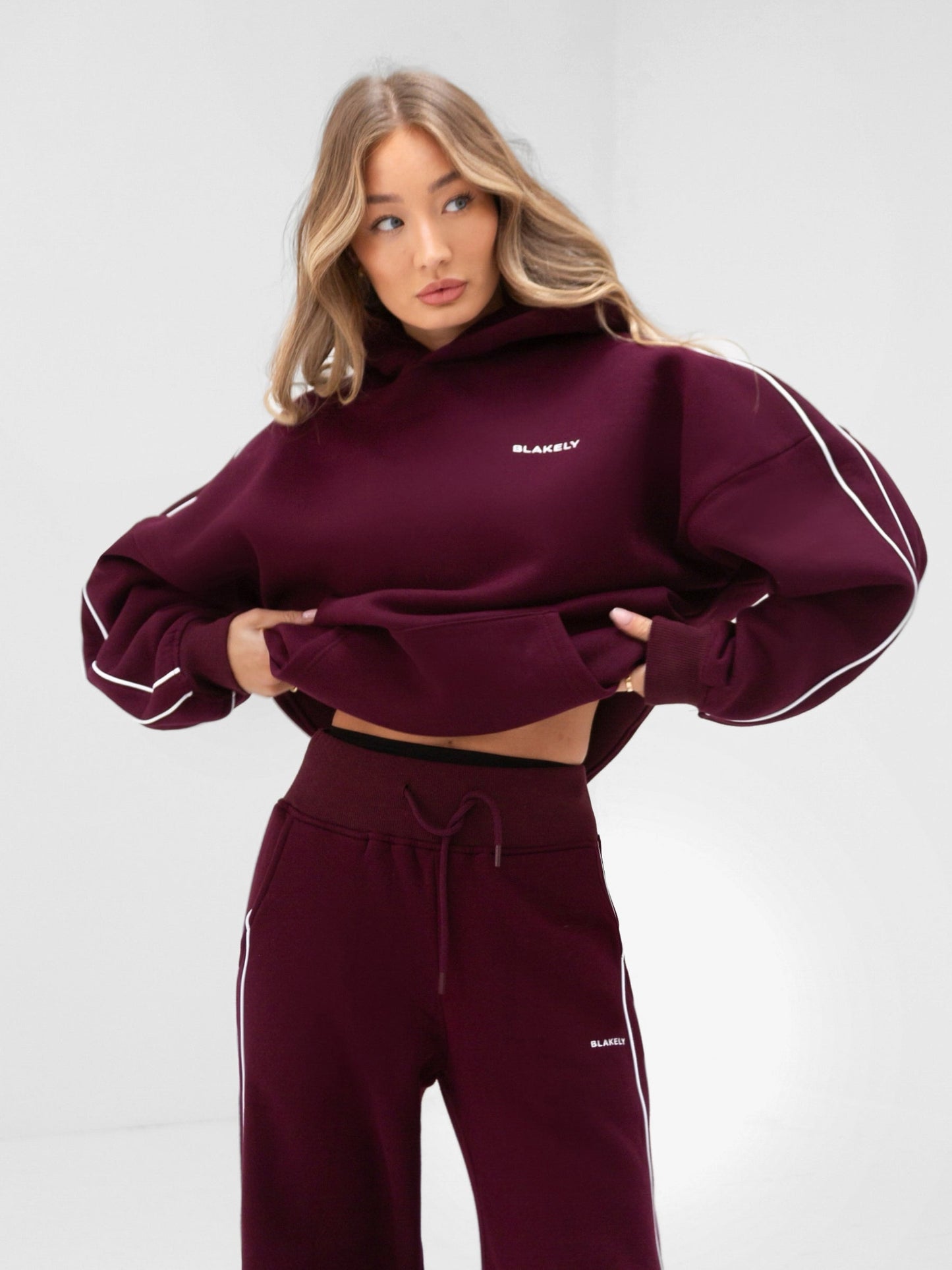 Apex Wide Leg Sweatpants - Deep Burgundy