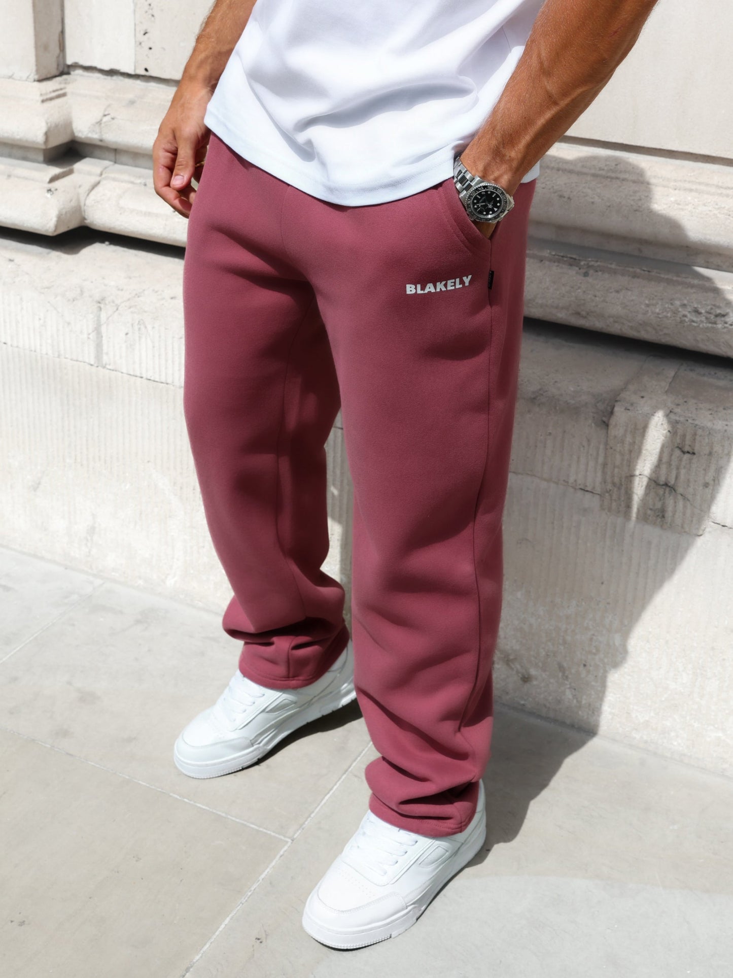 Arlo Wide Leg Sweatpants - Dark Pink