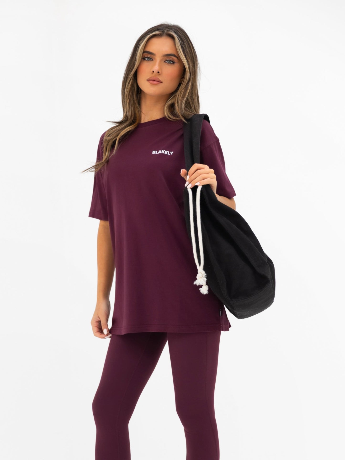 Isla Oversized T-Shirt - Dark Cherry