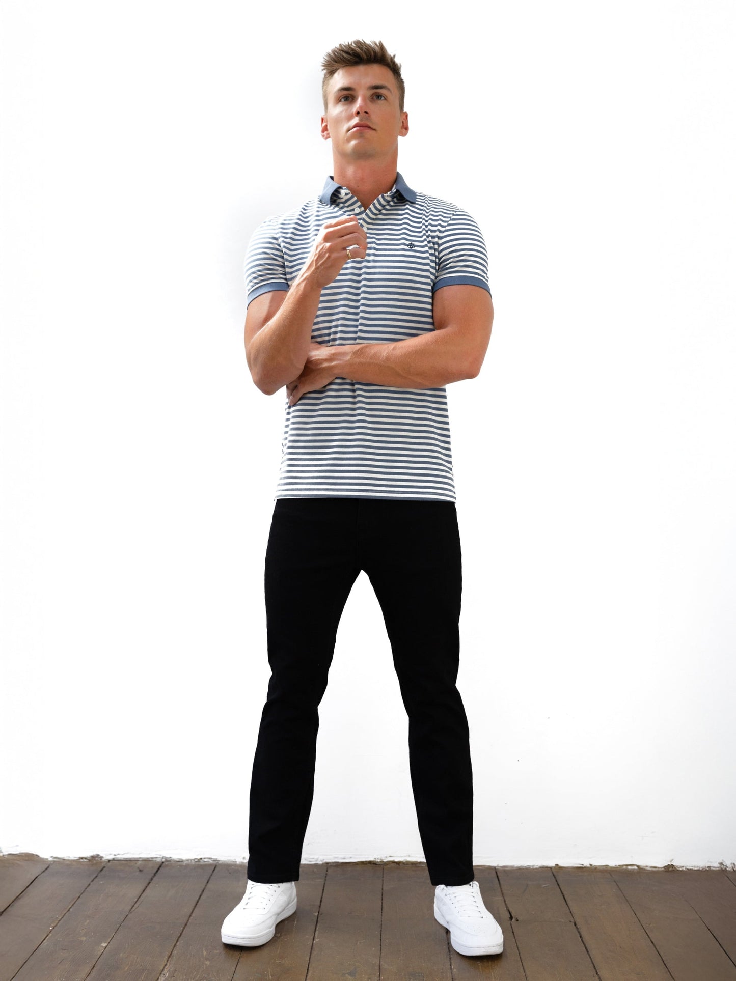 Stripe Polo Shirt - Blue