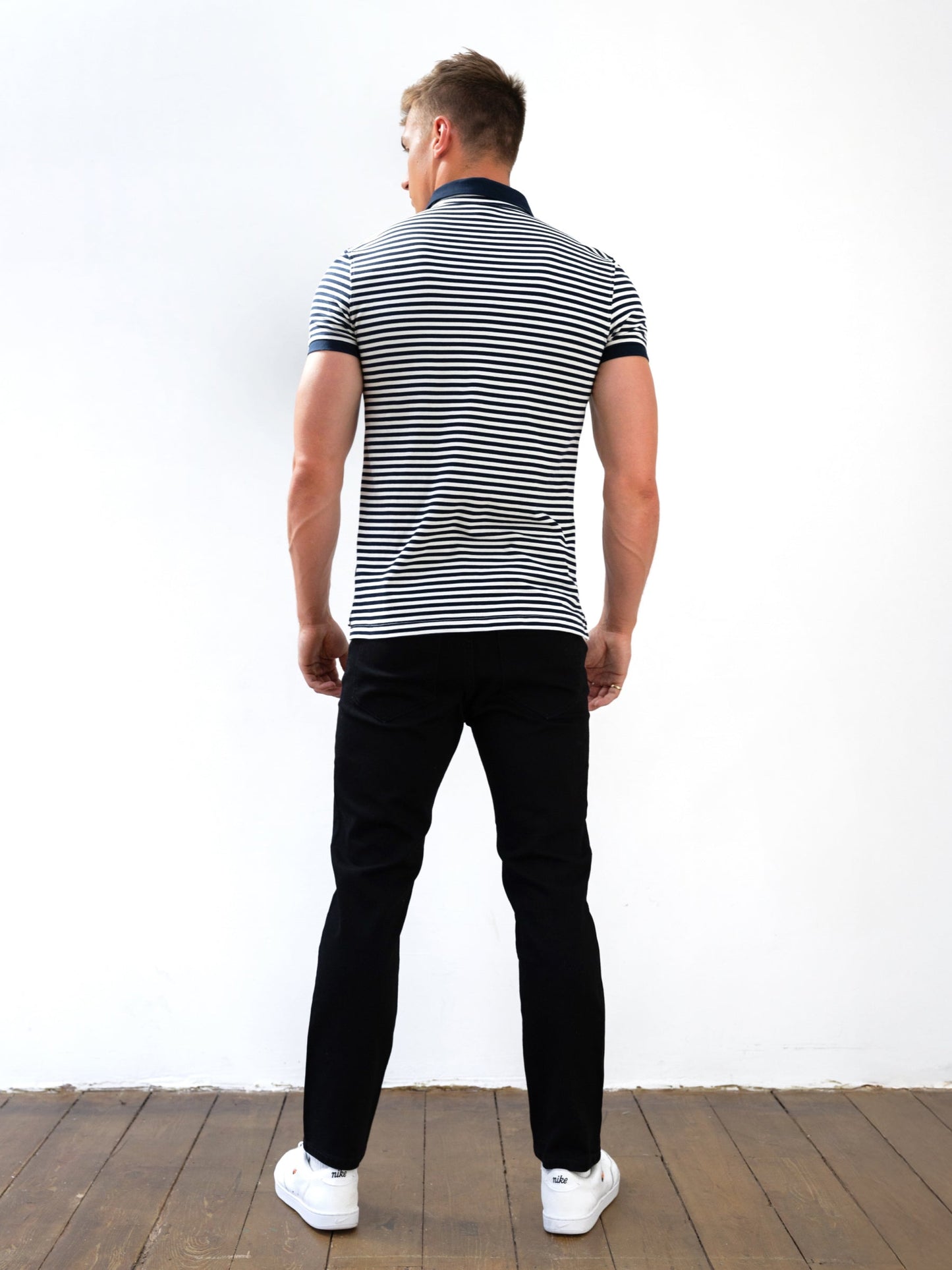 Stripe Polo Shirt - Navy