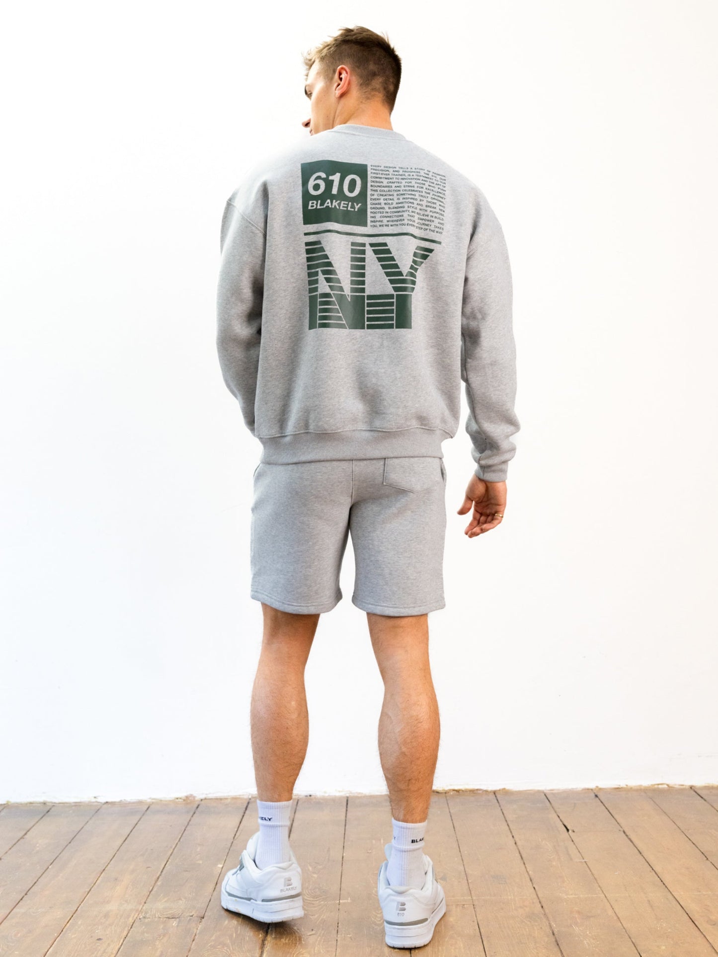 Italic Linear Relaxed Jogger Shorts - Marl Grey