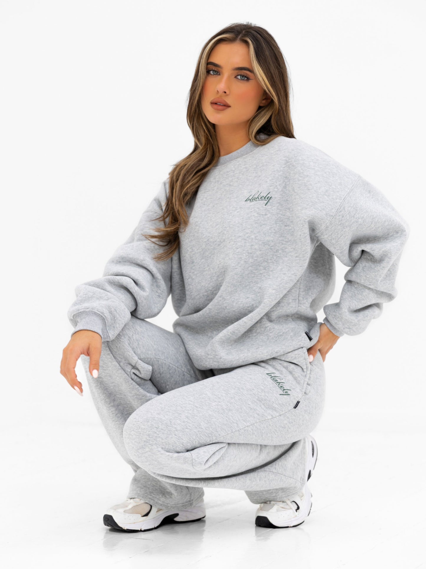 Georgia Wide Leg Sweatpants - Marl Grey