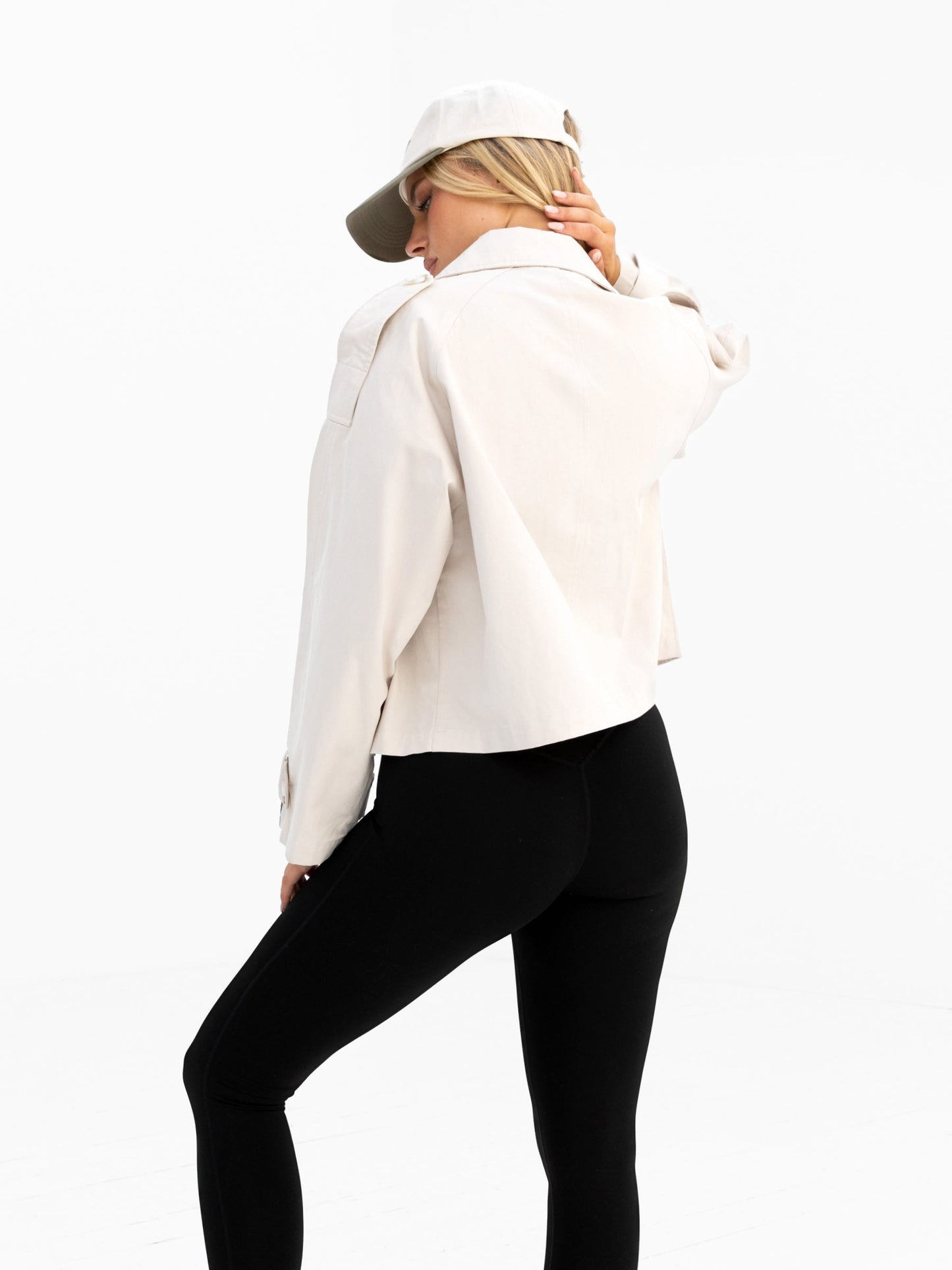 Amara Short Trench Coat - Off White