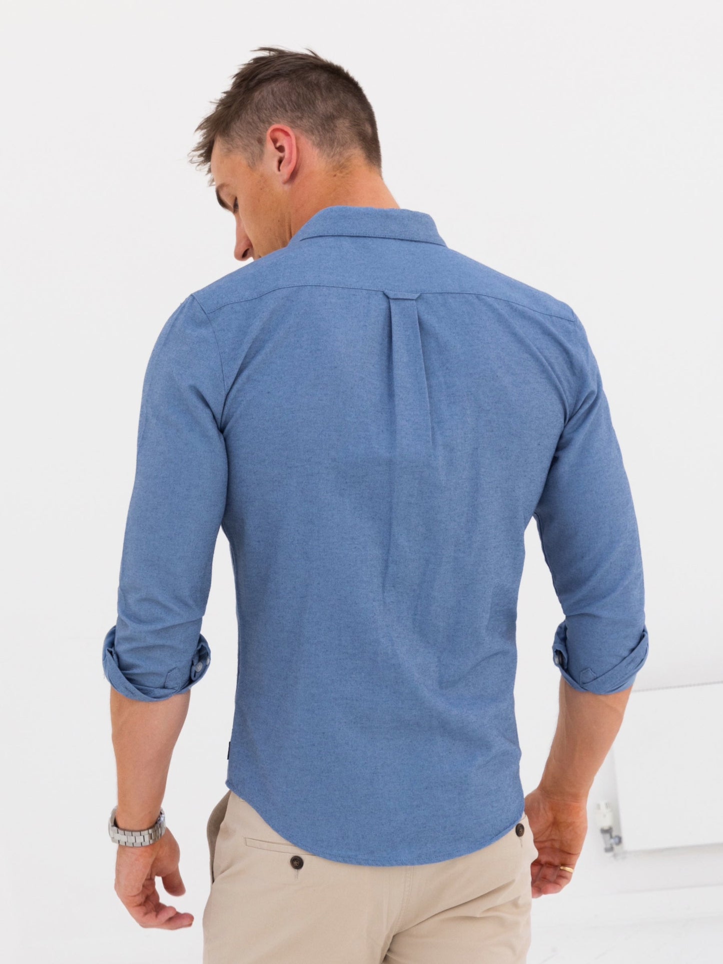 Dallas Long Sleeve Shirt - Denim Blue