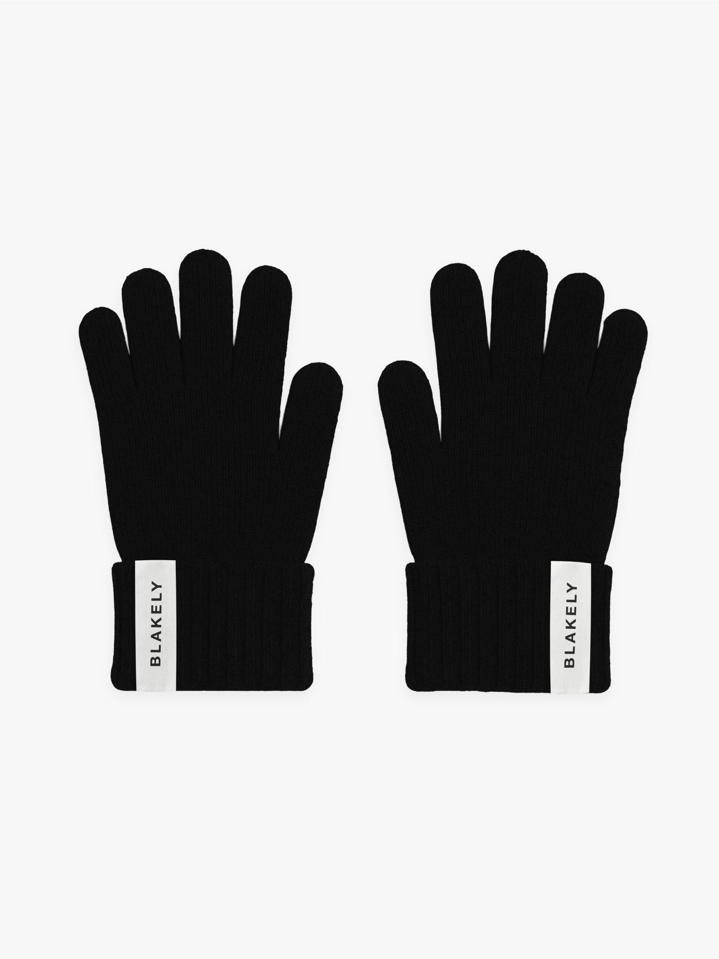 Label Knitted Gloves - Black