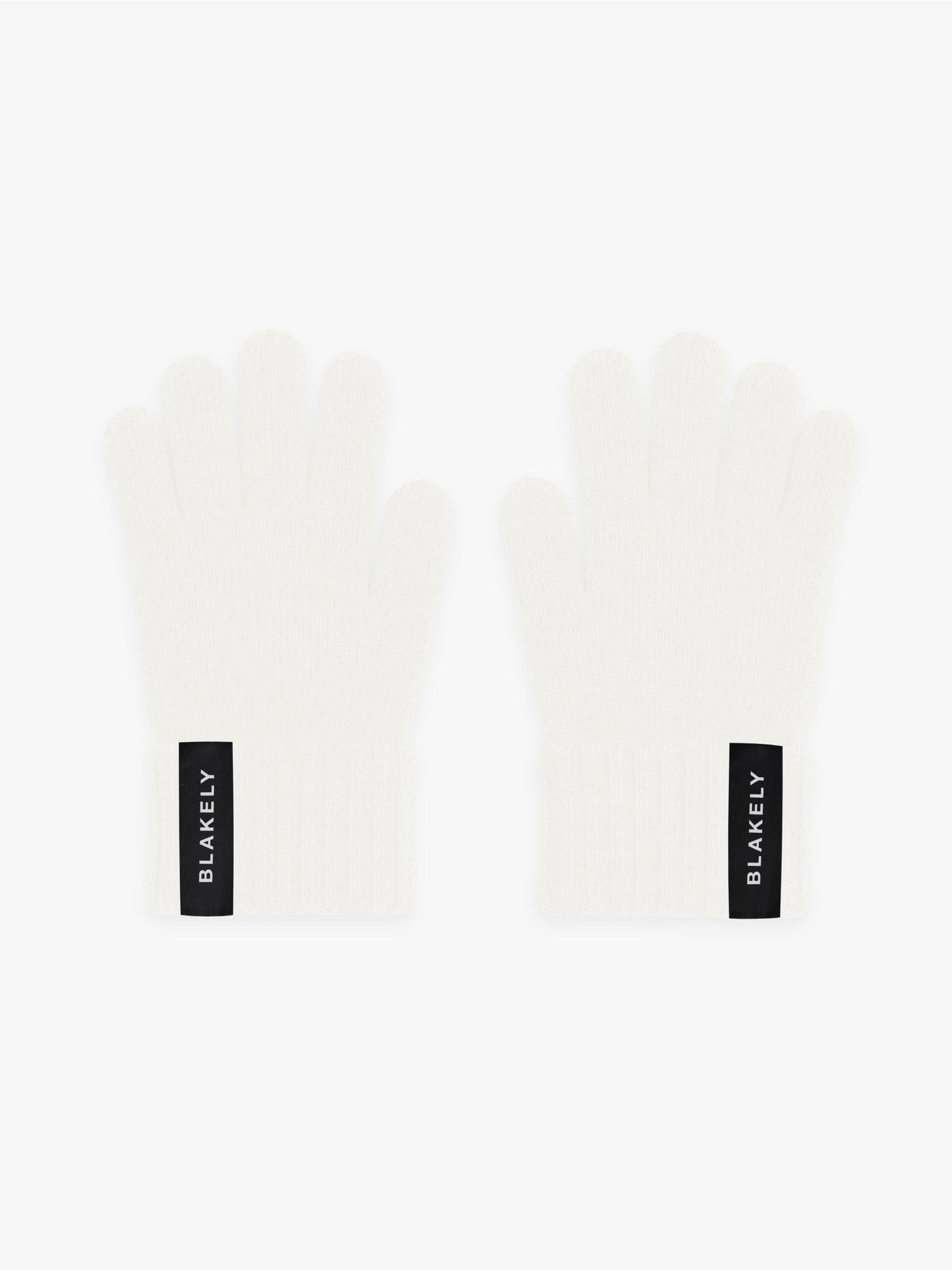 Label Knitted Gloves - Cream