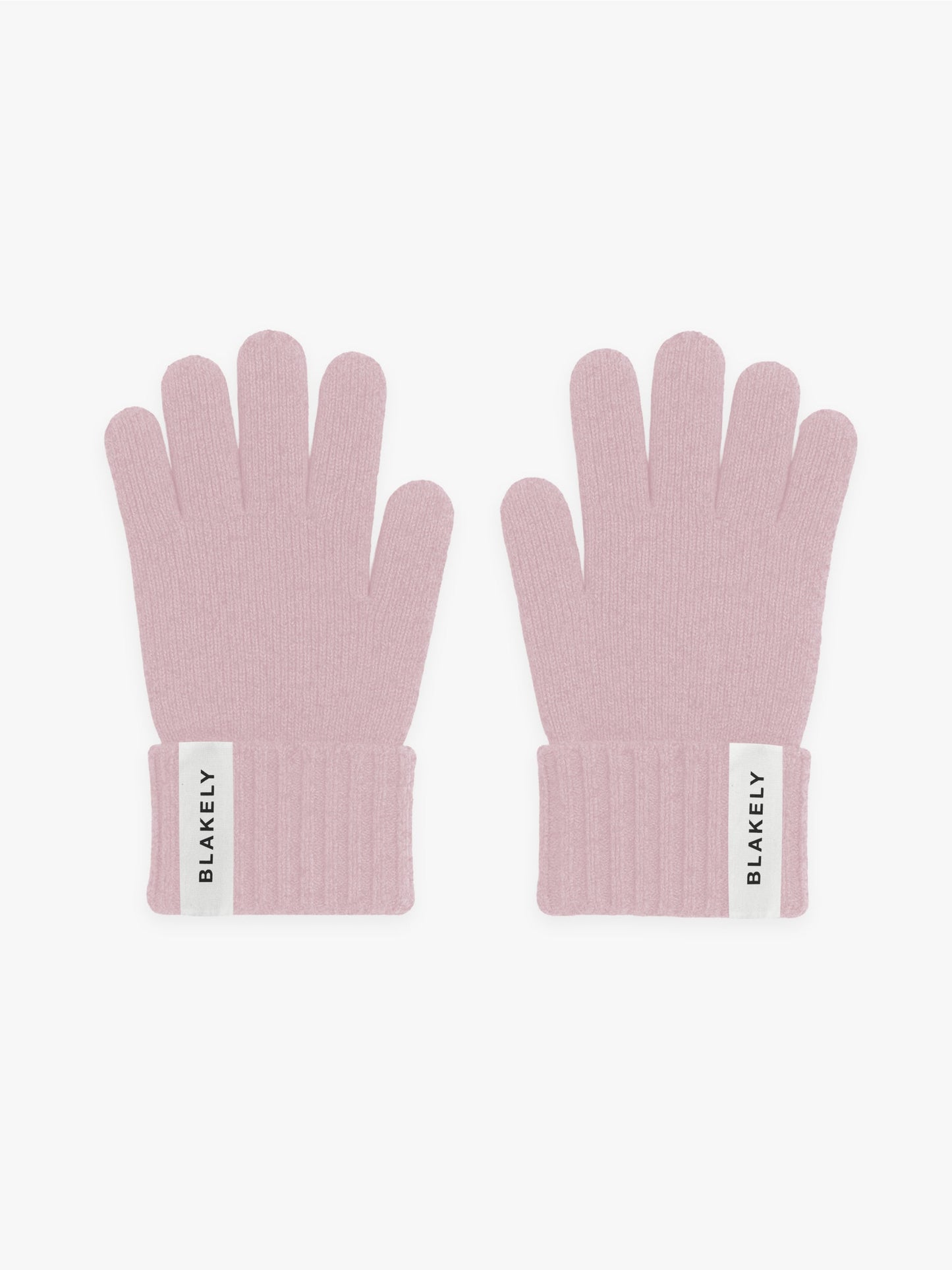 Label Knitted Gloves - Dusty Pink