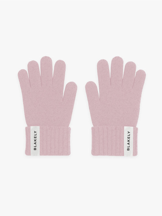 Label Knitted Gloves - Dusty Pink