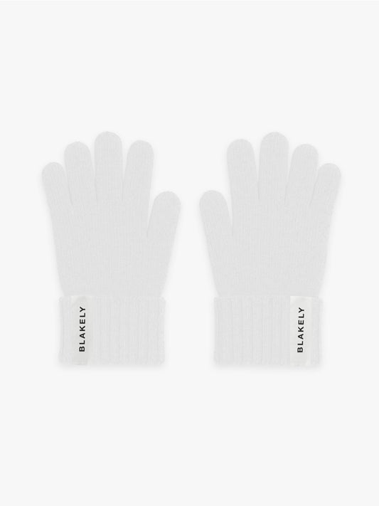 Label Knitted Gloves - Marl Grey