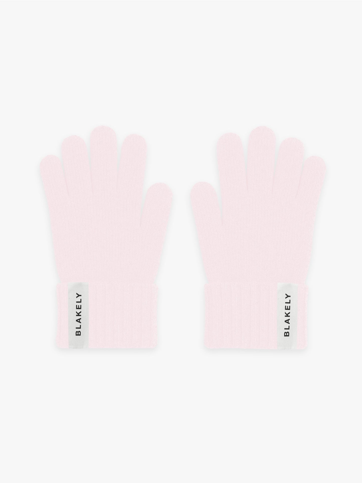 Label Knitted Gloves - Marshmallow Pink