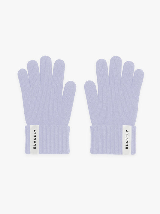 Label Knitted Gloves - Lilac