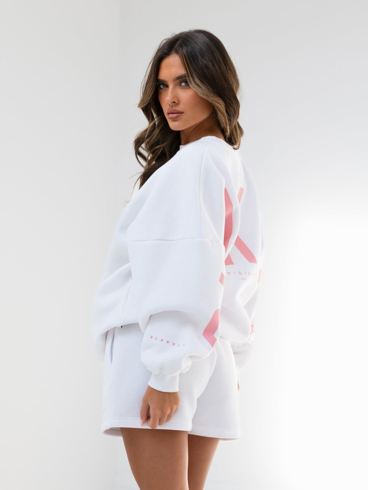 Isabel Oversized Sweater - White & Pink