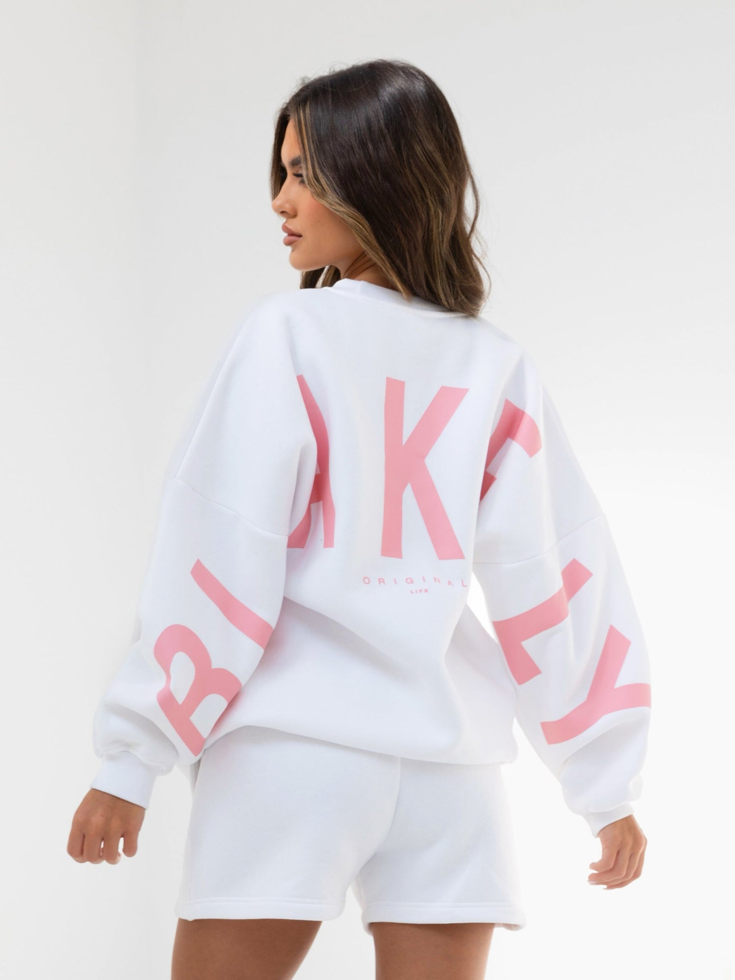 Isabel Oversized Sweater - White & Pink