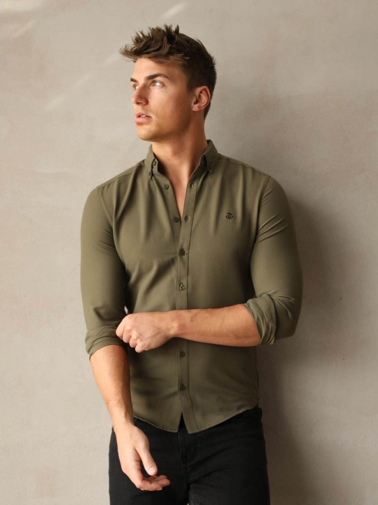 Carter Long Sleeve Shirt - Khaki Green