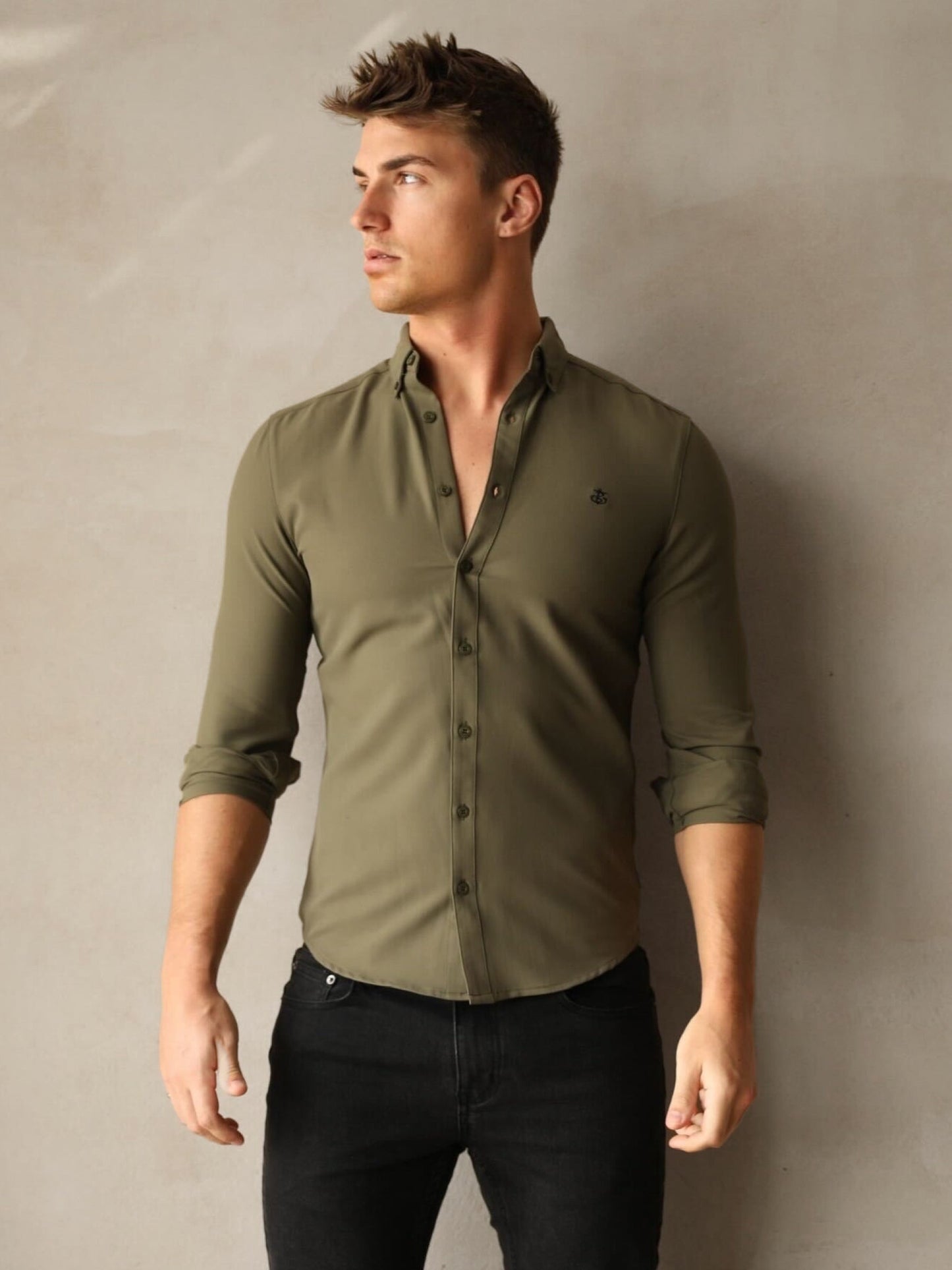 Carter Long Sleeve Shirt - Khaki Green