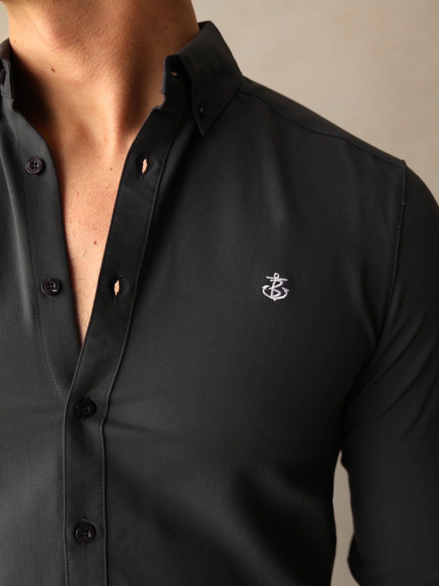 Carter Long Sleeve Shirt - Petrol Blue