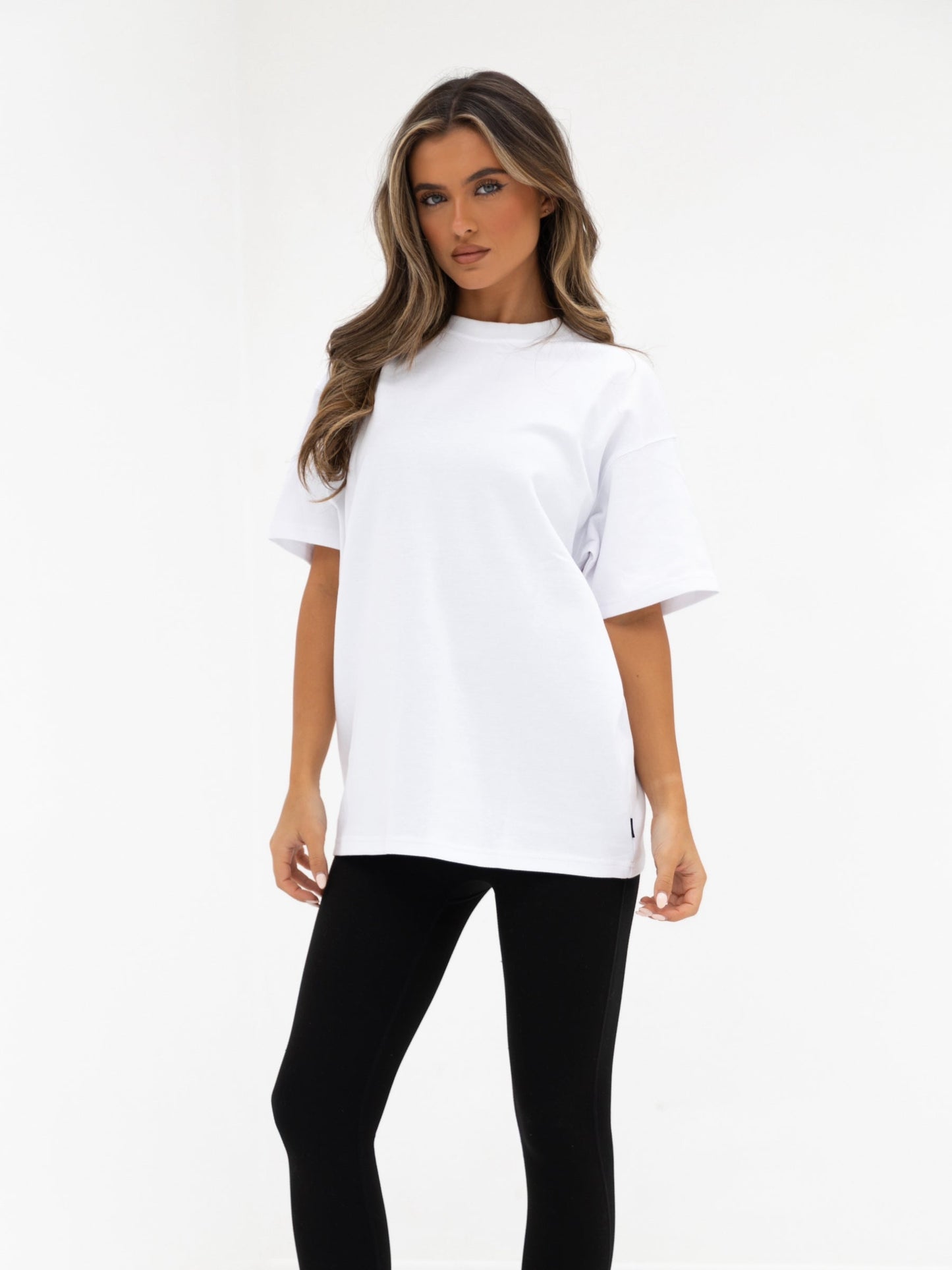 Isabel Oversized T-Shirt - White & Peach Pink