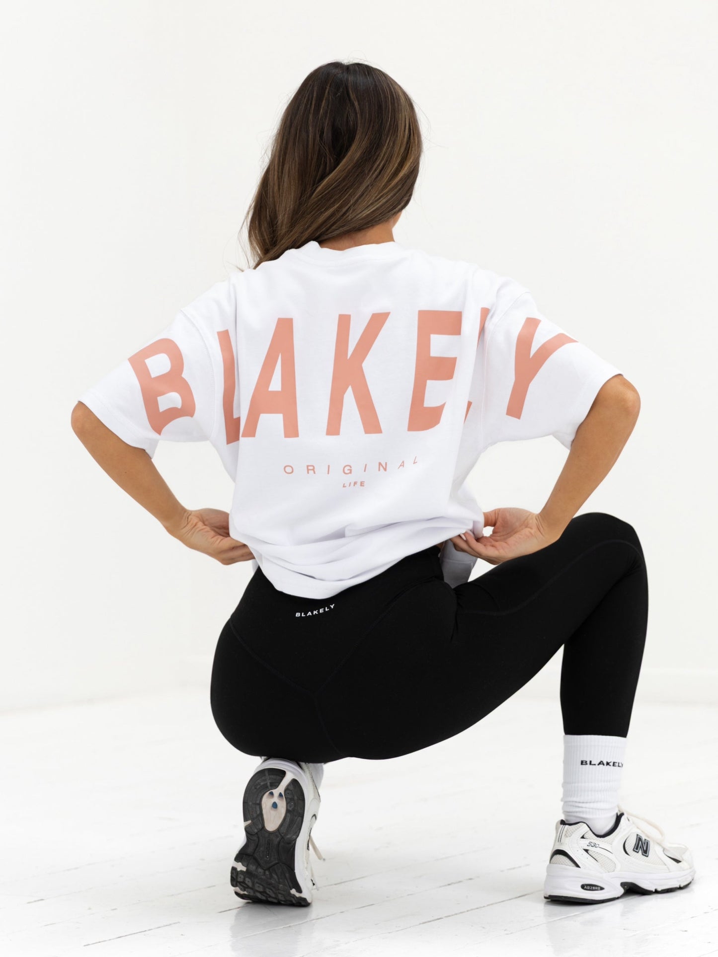 Isabel Oversized T-Shirt - White & Peach Pink