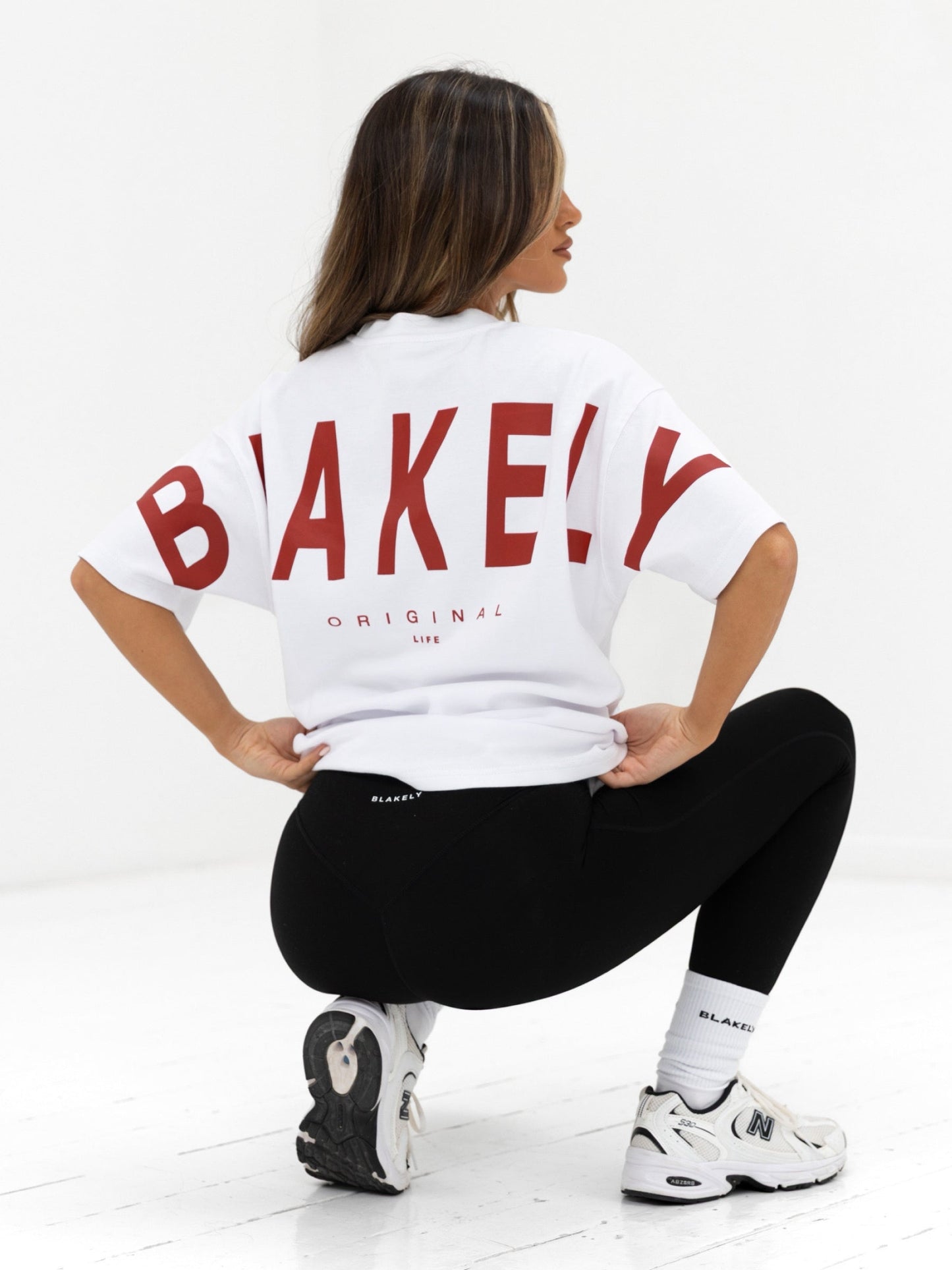 Isabel Oversized T-Shirt - White & Cherry Red