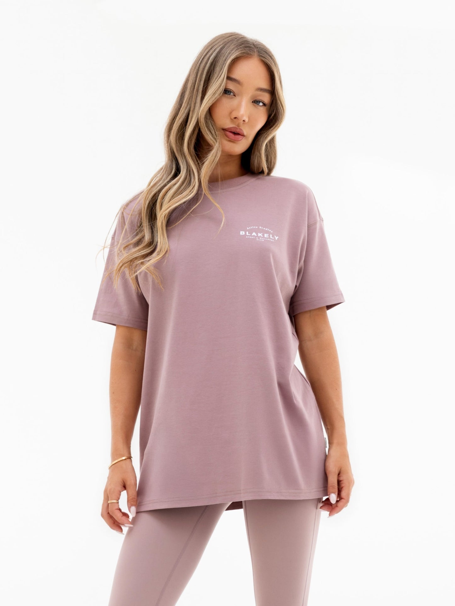 Curved Active Studios Oversized T-Shirt - Dusty Pink