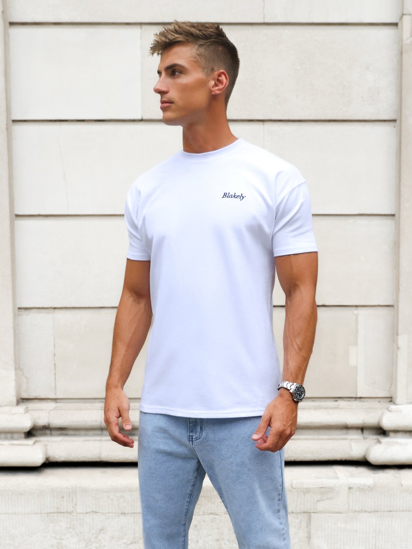 Orange Print Relaxed T-Shirt - White