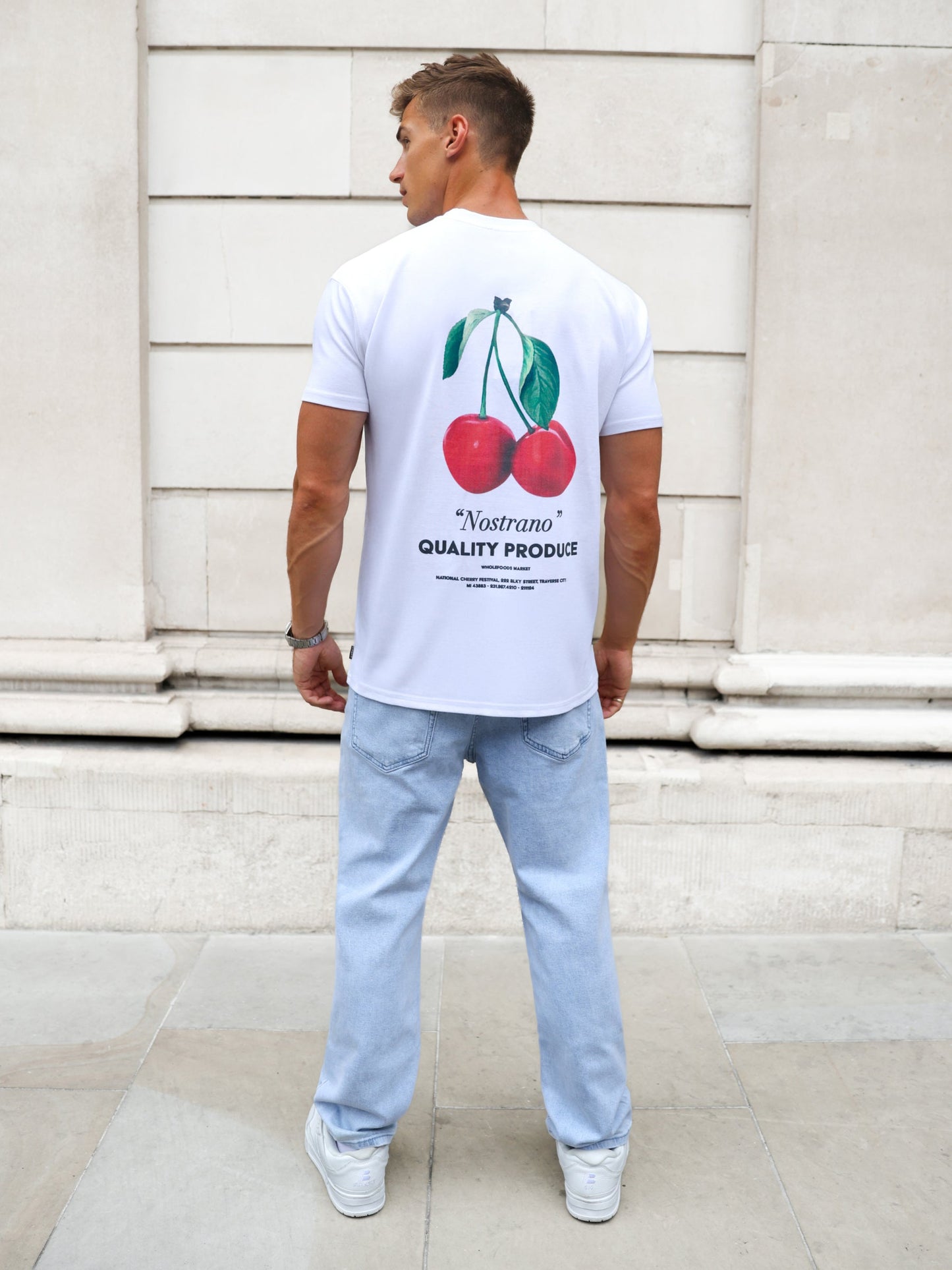 Cherry Print Relaxed T-Shirt - White