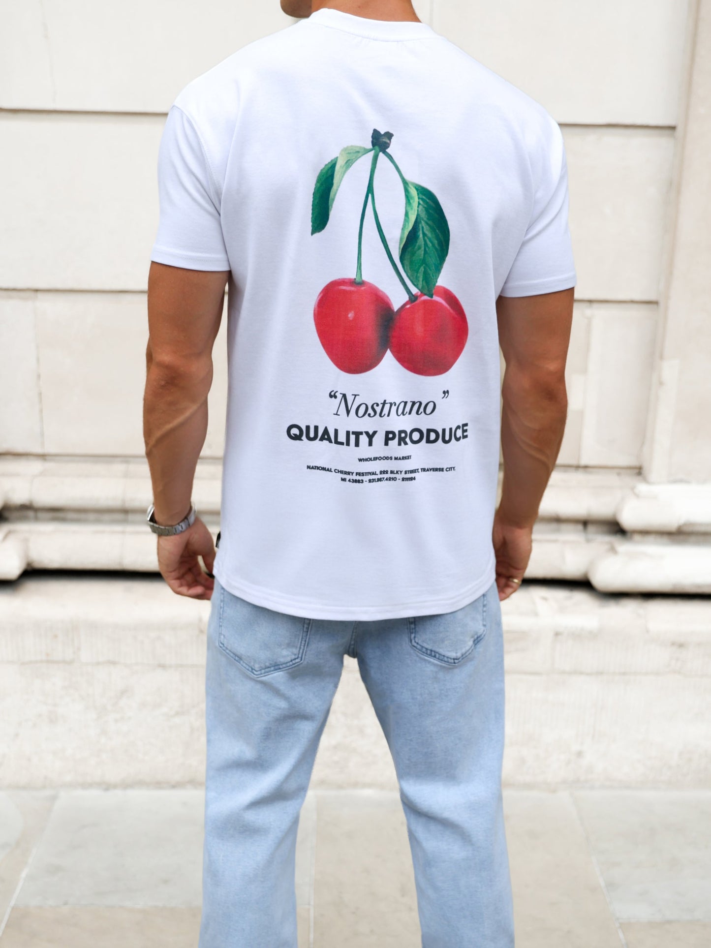 Cherry Print Relaxed T-Shirt - White