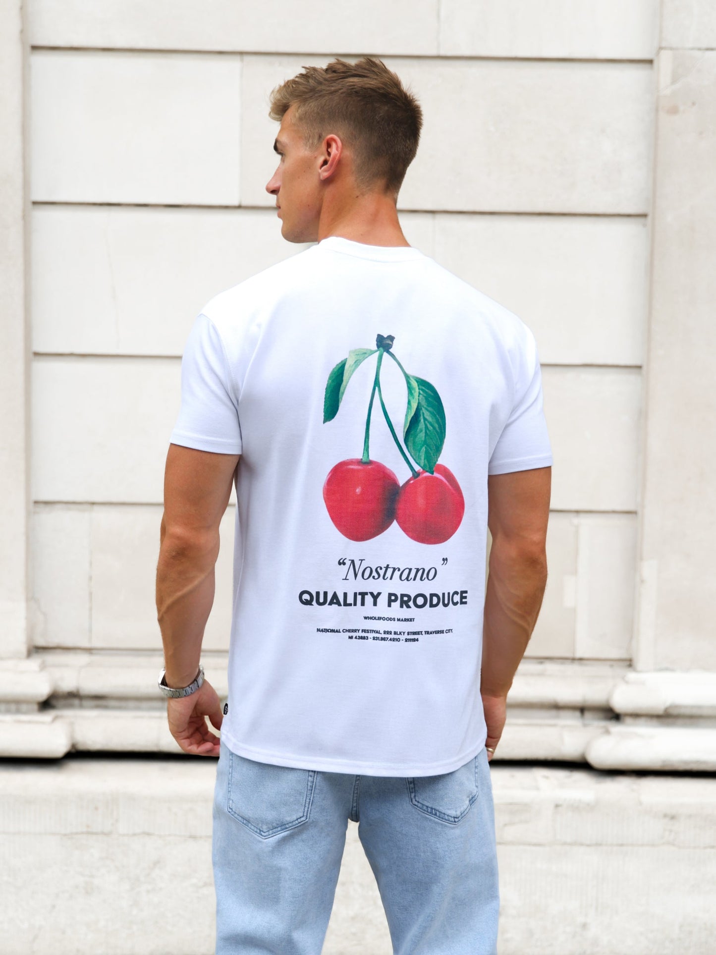 Cherry Print Relaxed T-Shirt - White