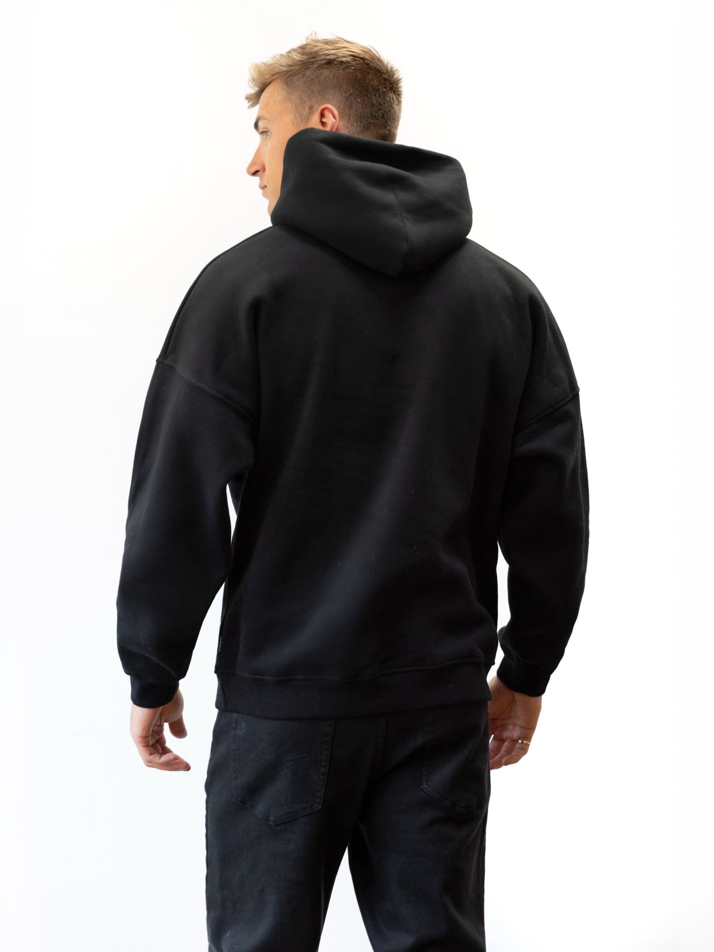 Kobe Italic Relaxed Hoodie - Black