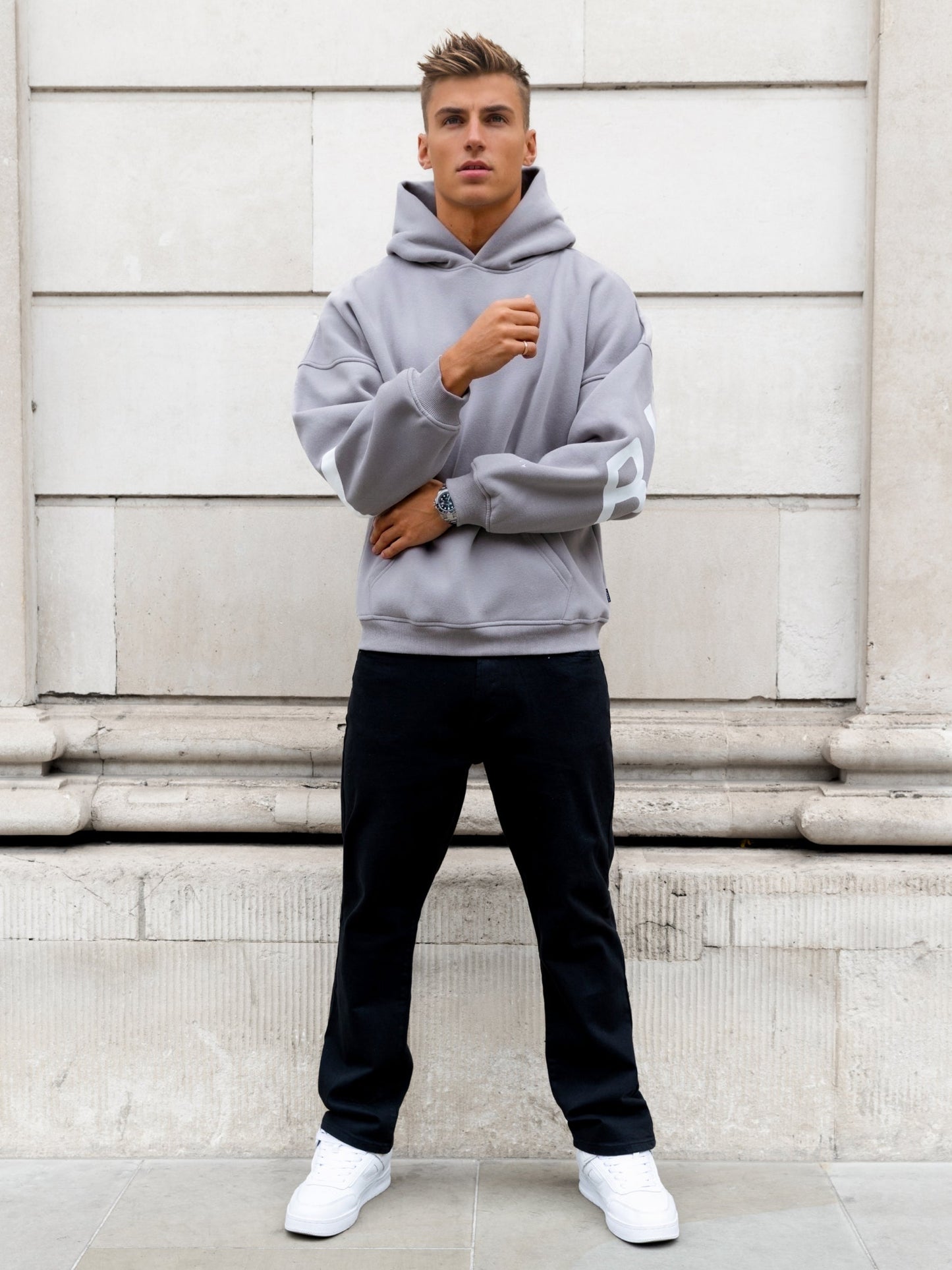 Idris Oversized Hoodie - Mid Grey